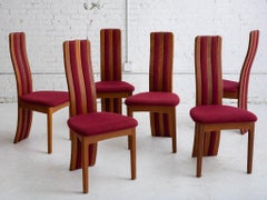 Post Modern Sculpted Teak Dining Chairs by Benny Linden - a Set of 6