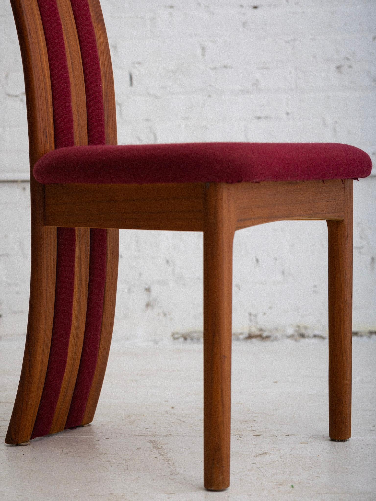 20th Century Post Modern Sculpted Teak Dining Chairs by Benny Linden - a Set of 6