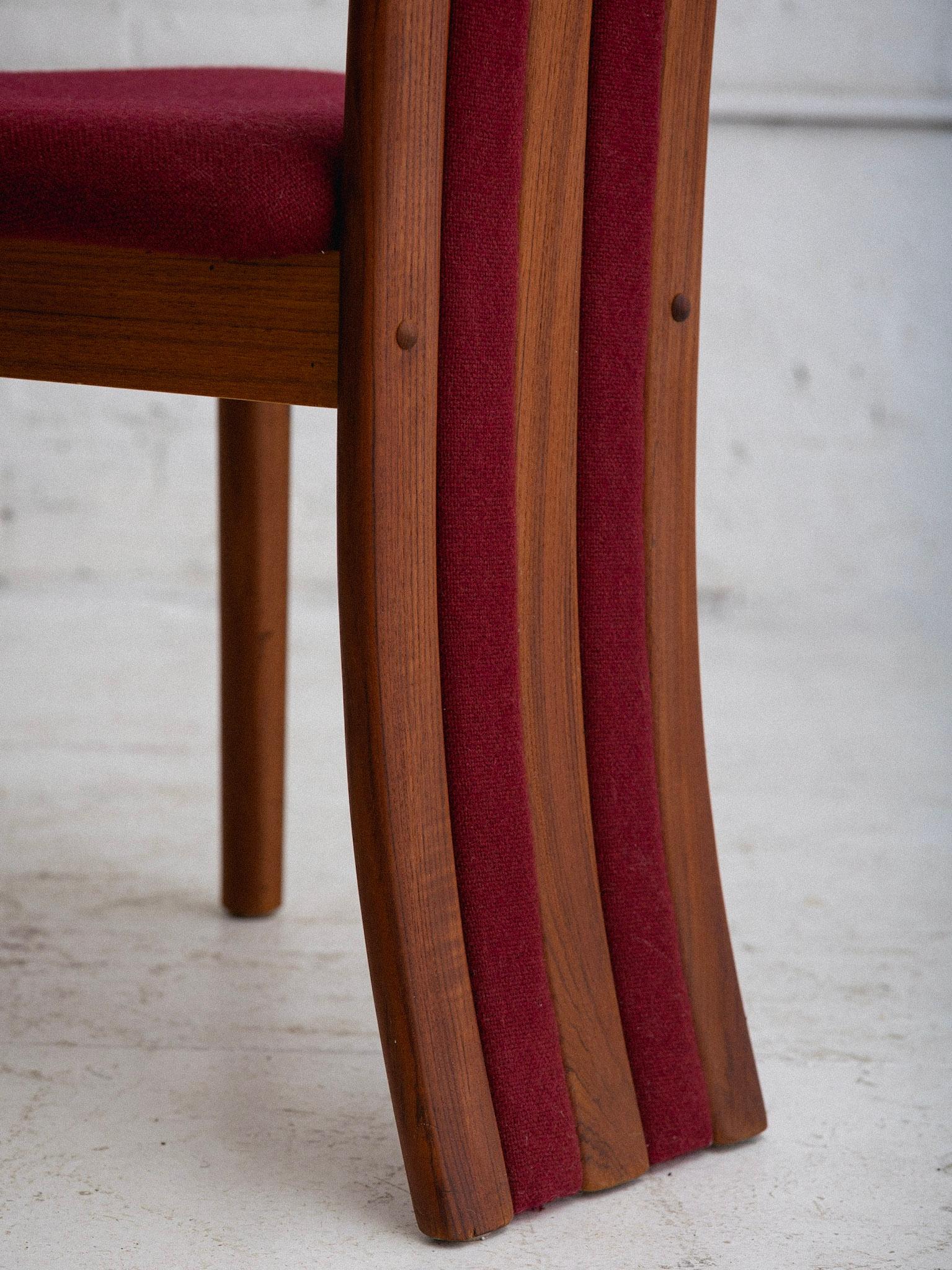 Post Modern Sculpted Teak Dining Chairs by Benny Linden - a Set of 6 1