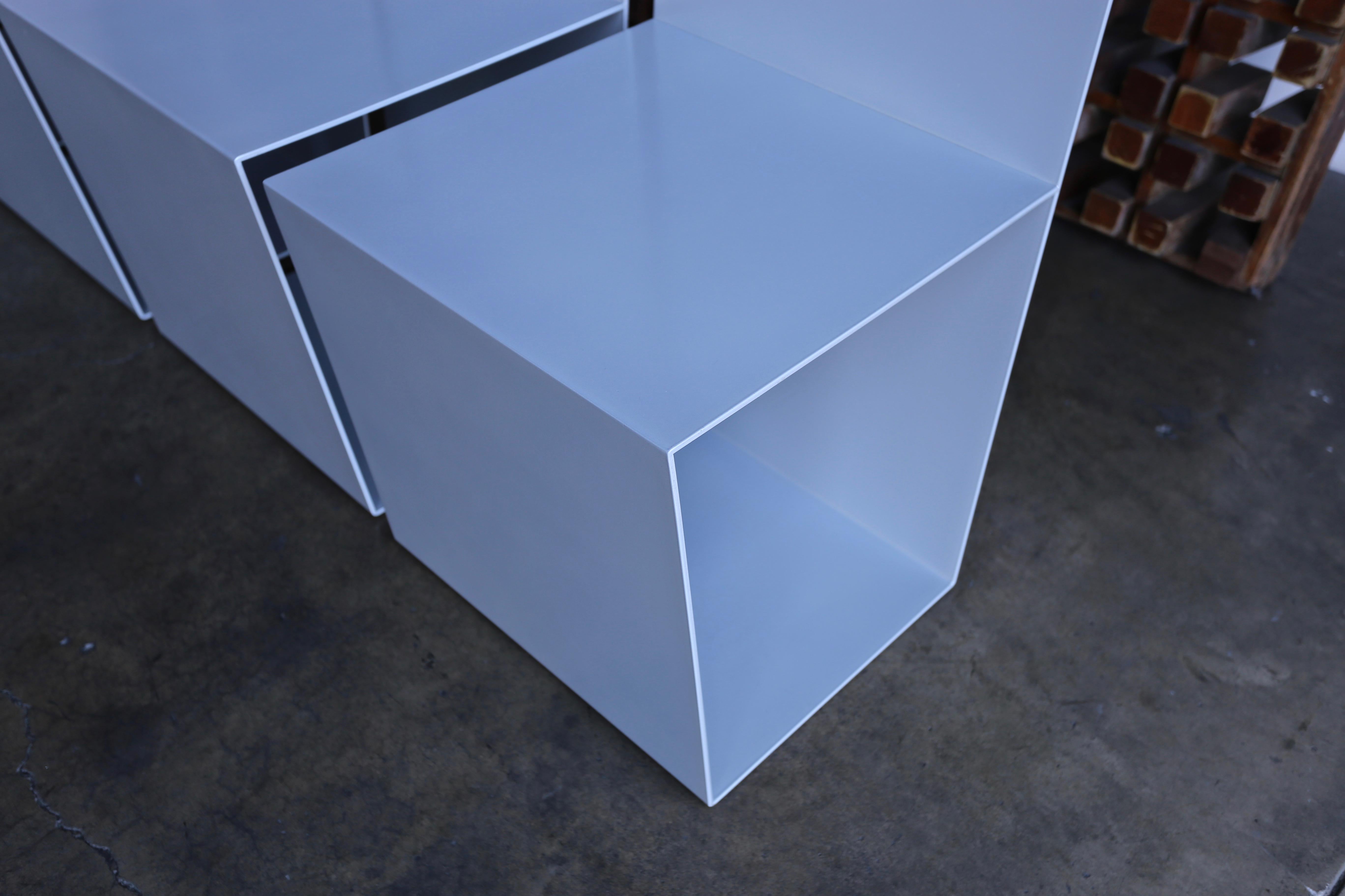 Enameled Postmodern Sculptural Aluminium Dining Chairs, circa 1985