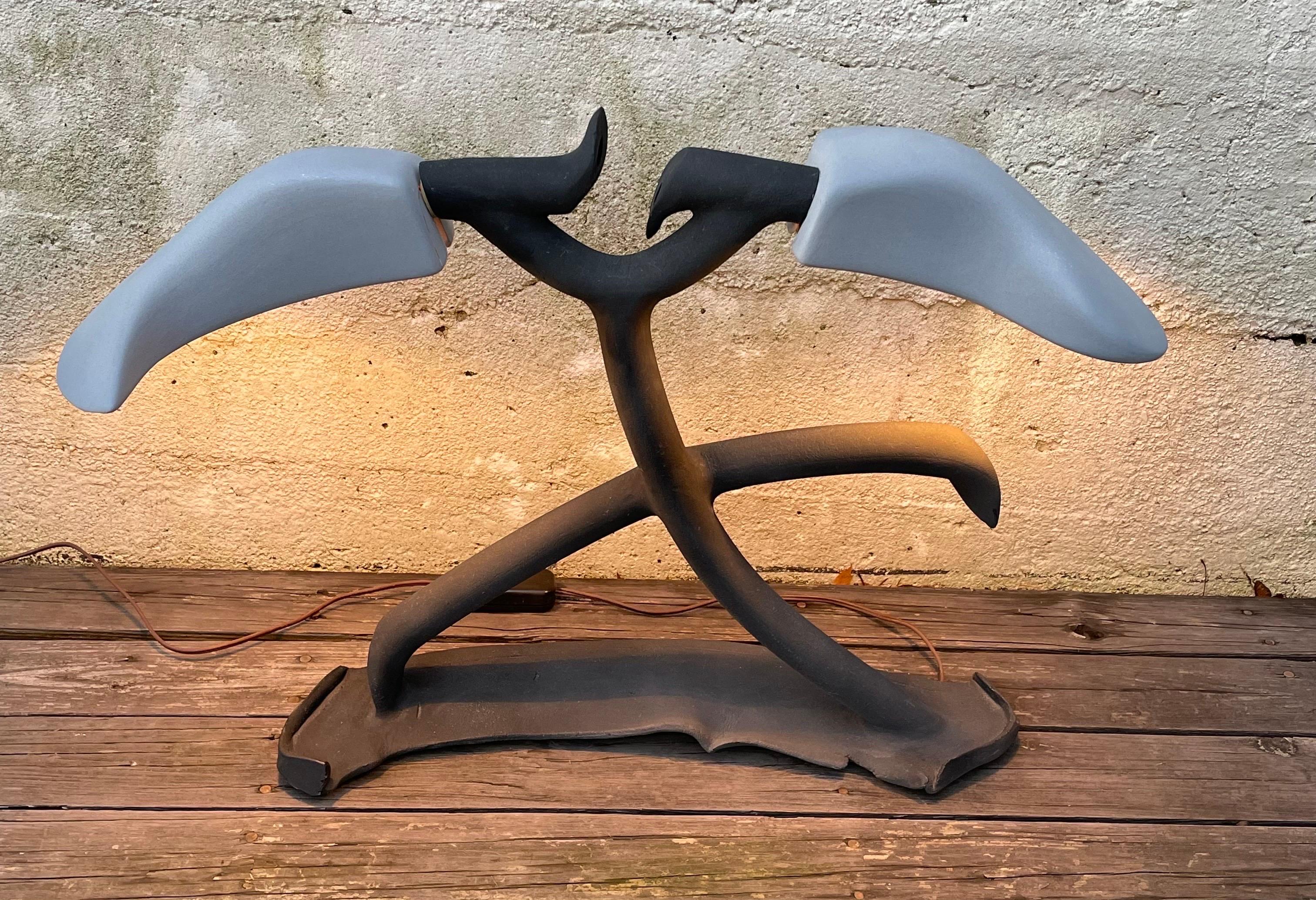 Table Lamp Sculptural Ceramic Post Modern by Michael Blair, 1989 3
