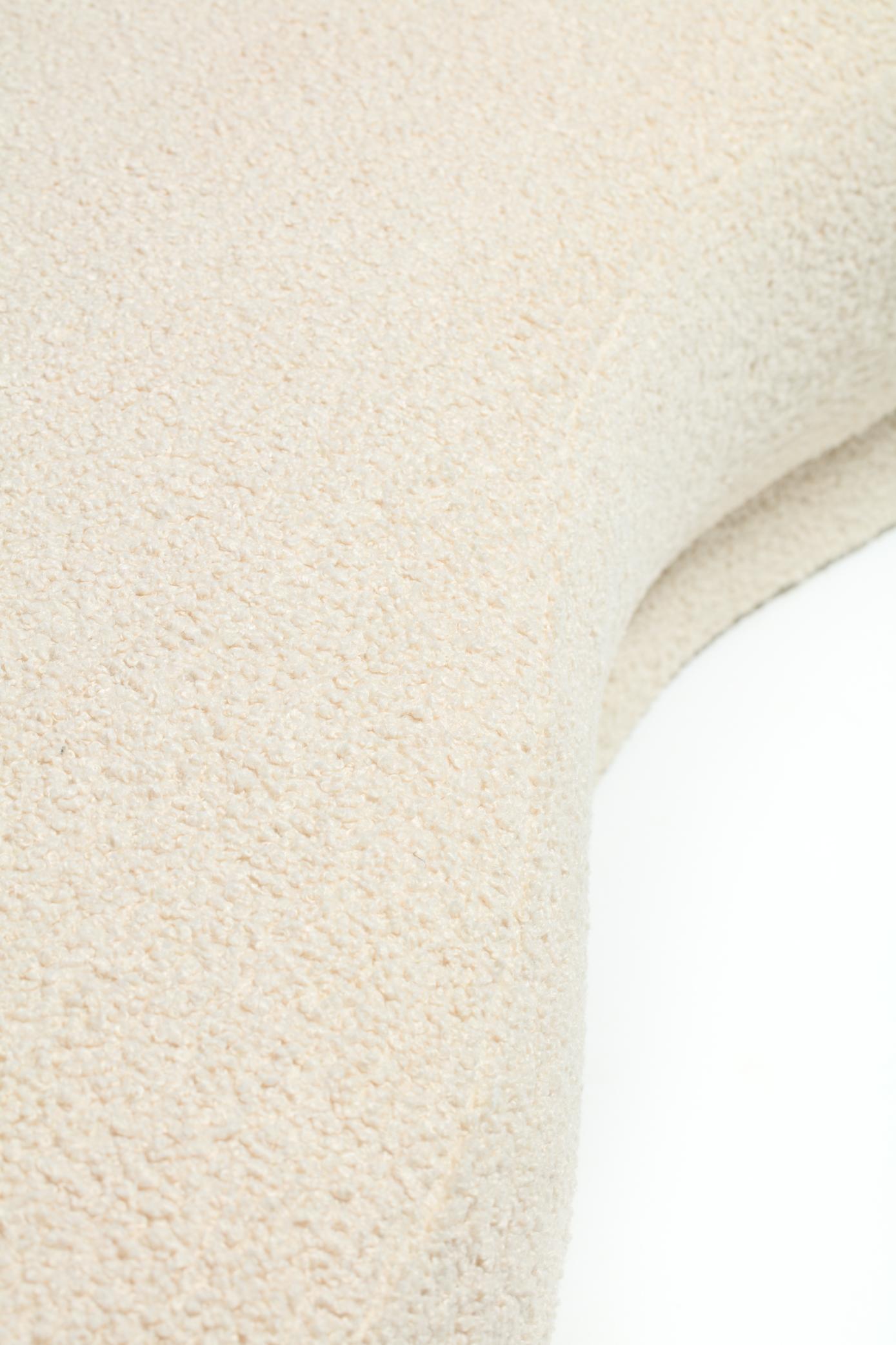 Post Modern Sculptural Cloud Sofa Newly Upholstered in Soft Ivory White Bouclé 6