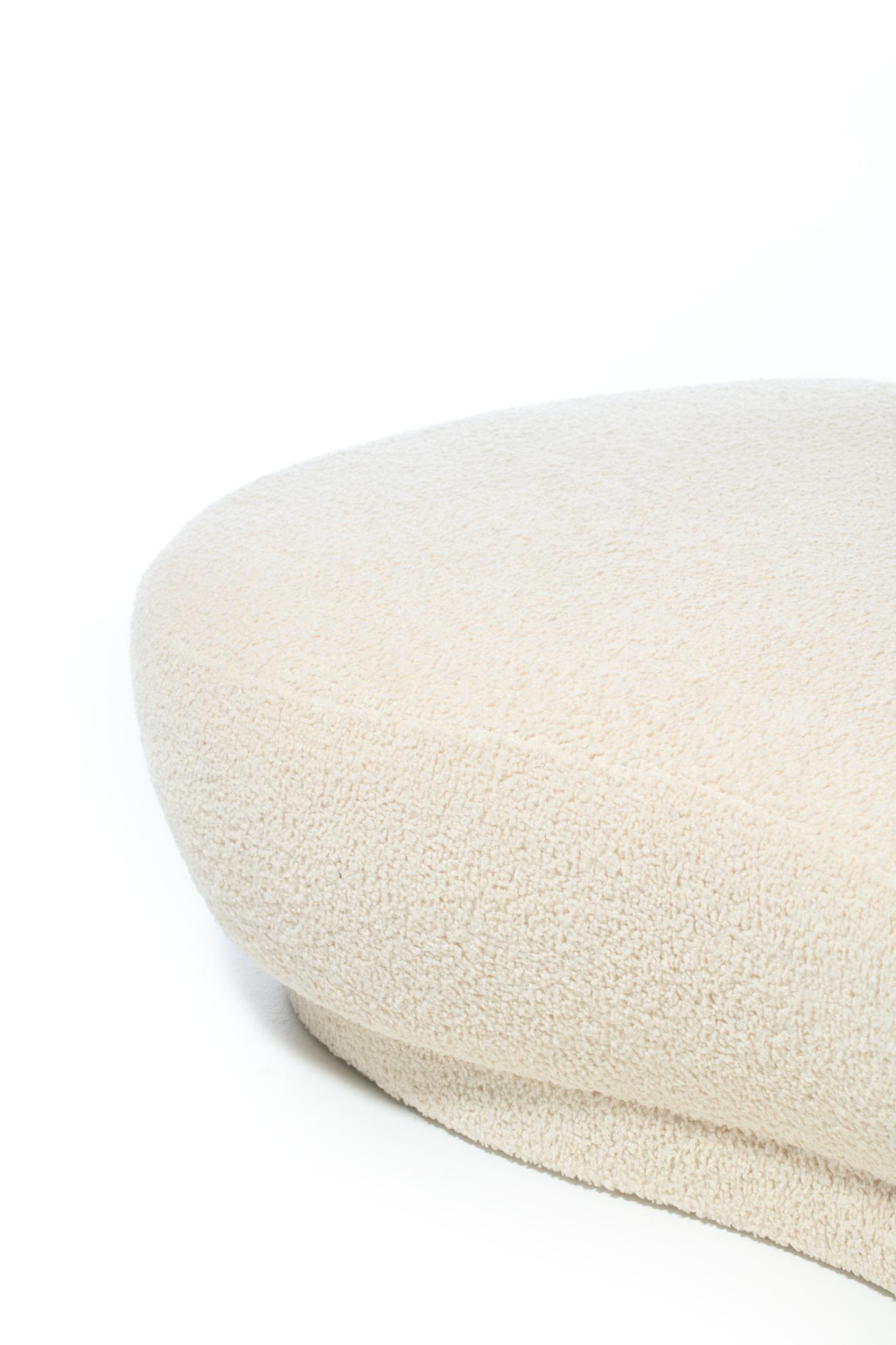 Post Modern Sculptural Cloud Sofa Newly Upholstered in Soft Ivory White Bouclé 9