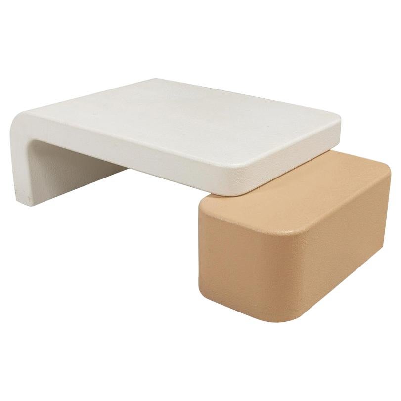 Post Modern Sculptural Plaster Coffee Table For Sale