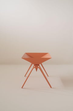 Post-Modern Sculpture Brutante D in Terracotta Lacquered Handmade Metal