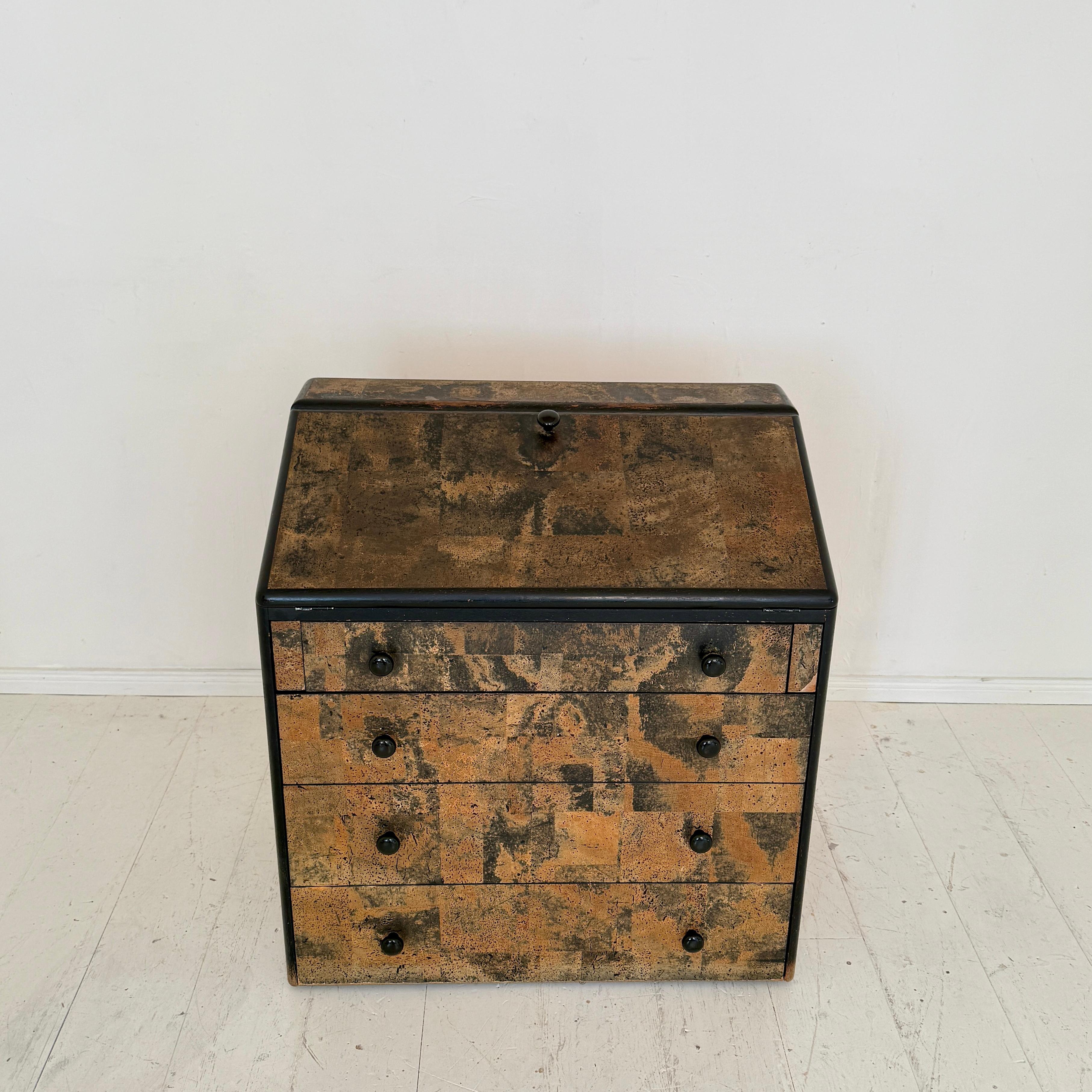 German Post-Modern Secretaire in Cork by Peter Maly, Serie 5 for COR, circa 1975 For Sale