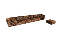 Post-Modern Sectional Sofa in Various Colored Velvet Upholstery