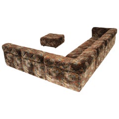 Post-Modern Sectional Sofa in Various Colored Velvet Upholstery