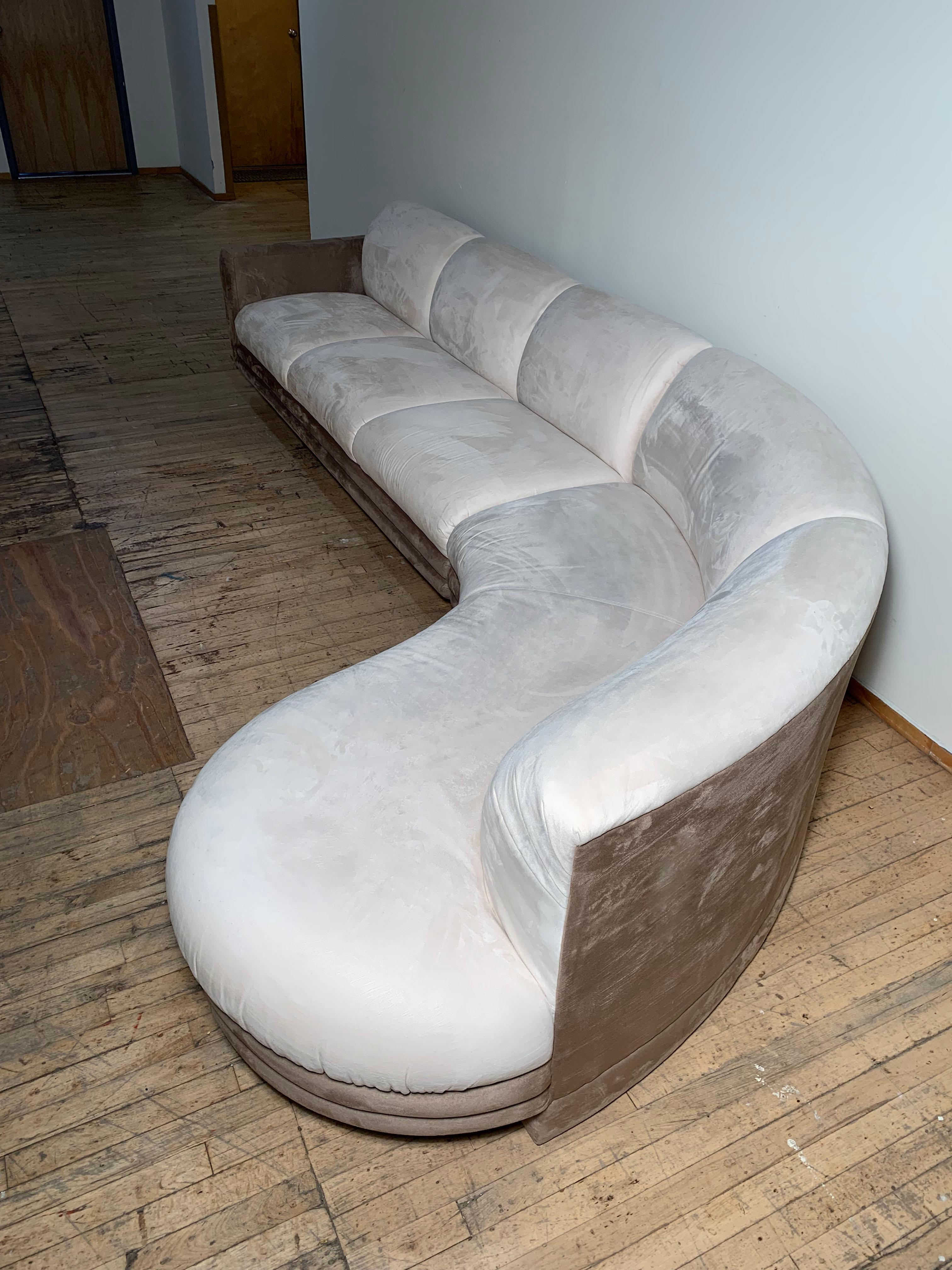 Clean Modern serpentine cloud sectional sofa manufactured by Weiman Preview Line Attributed to Vladimir Kagan.

Weiman Preview Label included. This identical design was also produced by Directional. I have references I can provide showing the