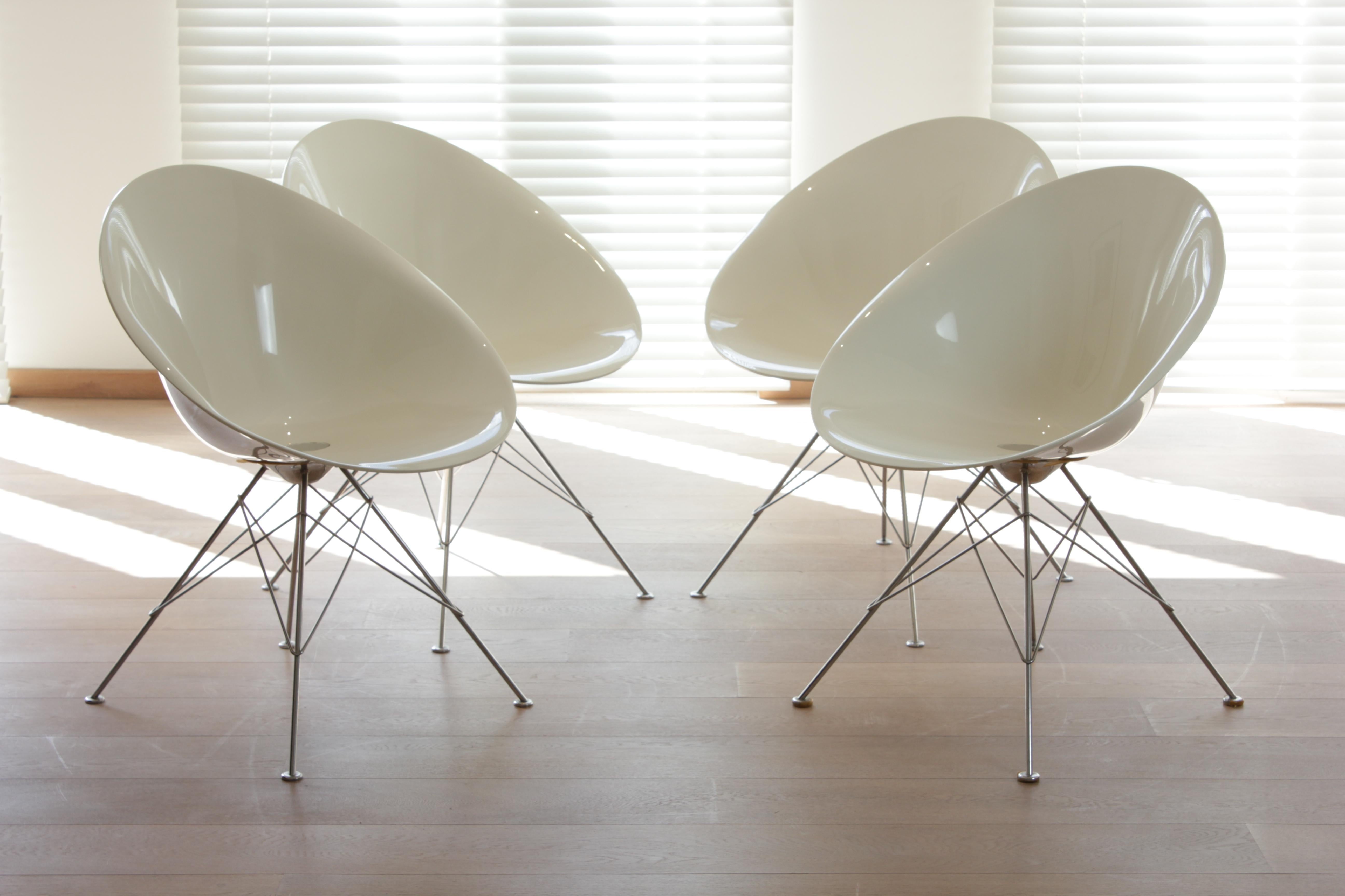 Italian Post Modern Set of Four Dining Chairs by Philippe Starck for Kartell, 1990s