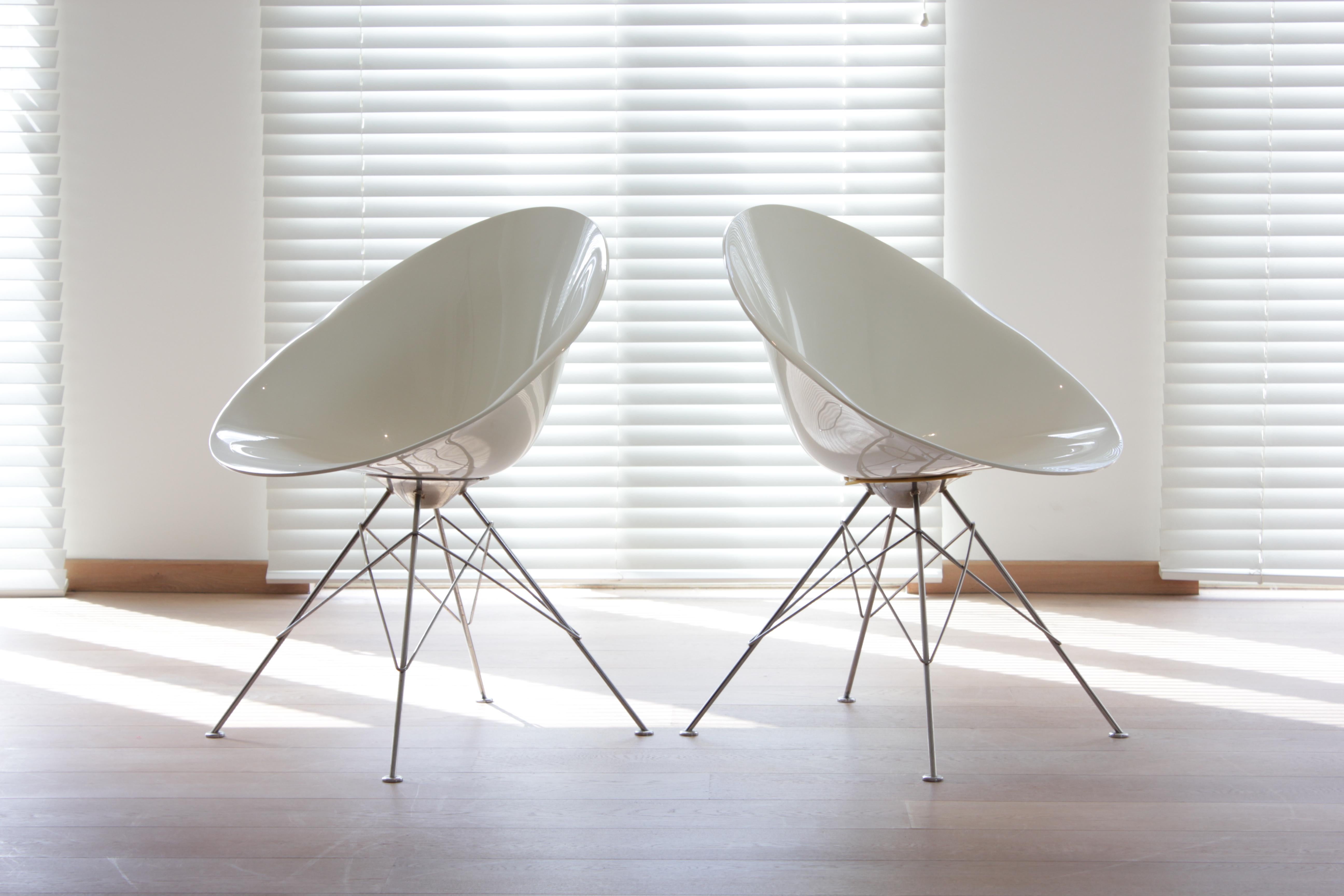 Metal Post Modern Set of Four Dining Chairs by Philippe Starck for Kartell, 1990s