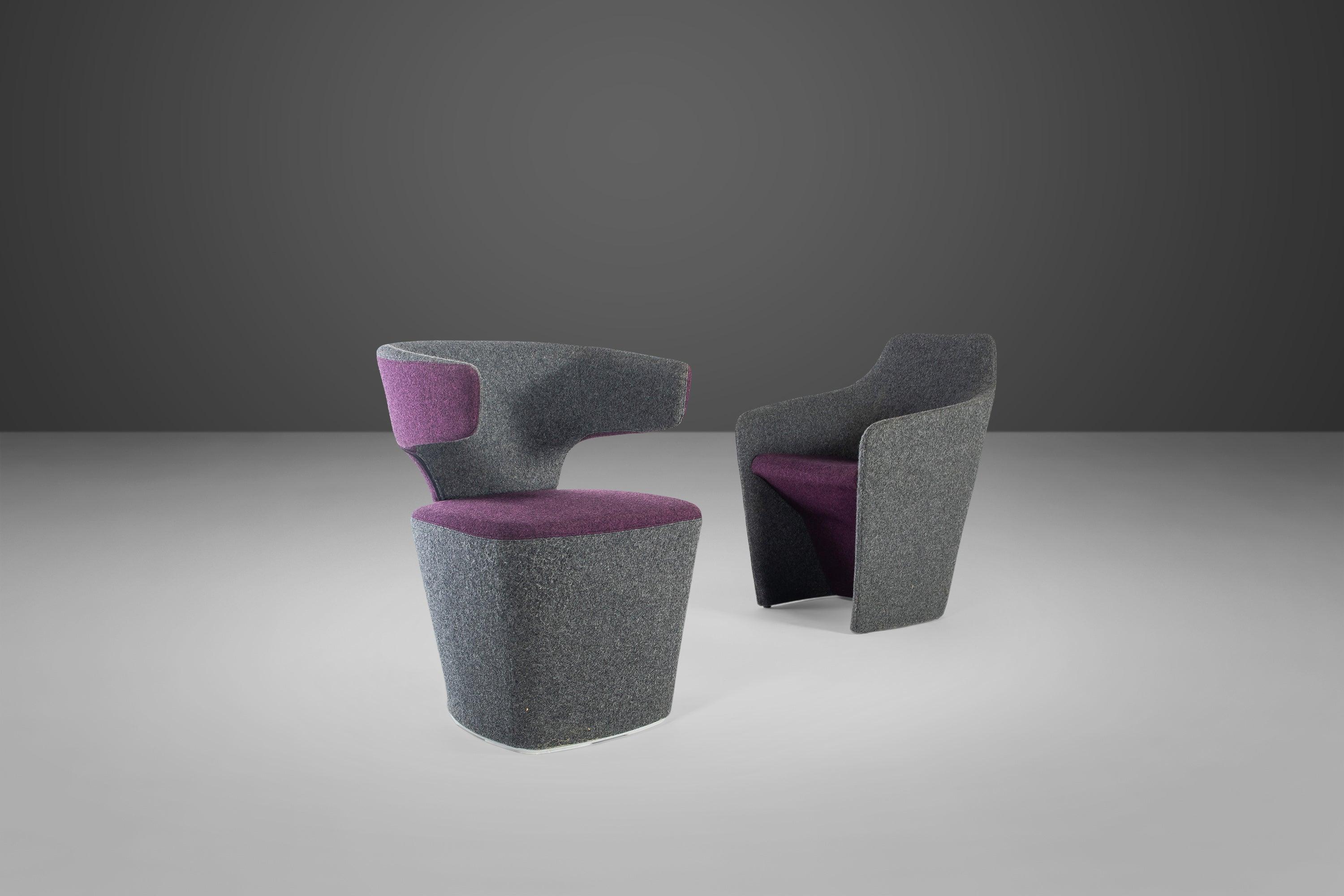 Modern Postmodern Set of Two (2) Bison / Venus Lounge Chairs by Allermuir, U.K., 1990s For Sale