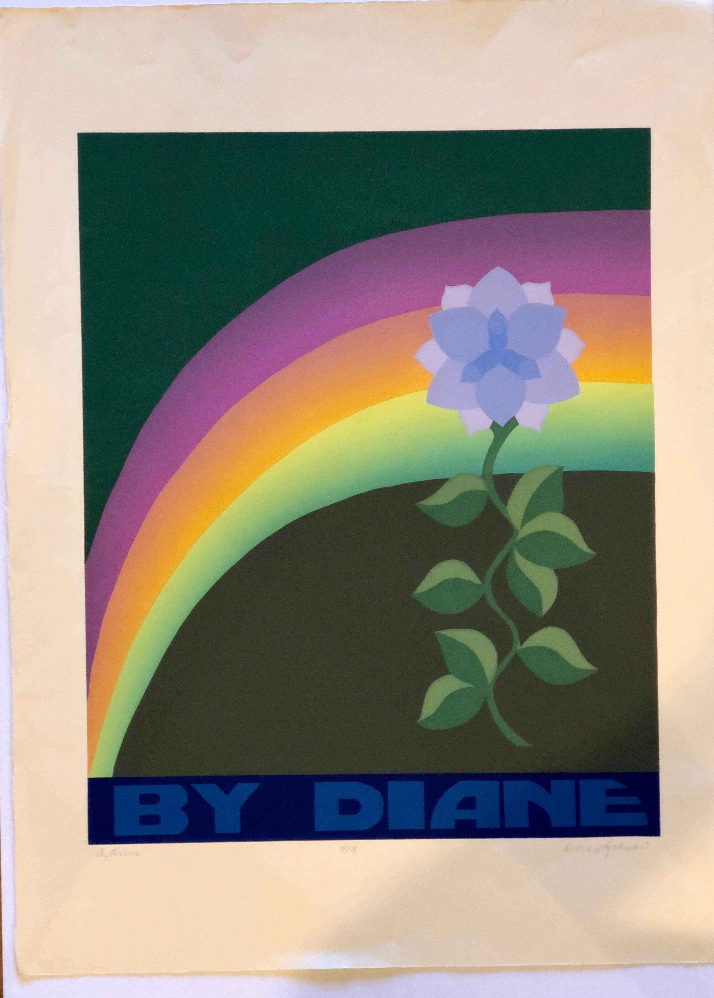 Nice colors on this unframed litho by Diane never used or exposed circa 1980s, ready to be framed.