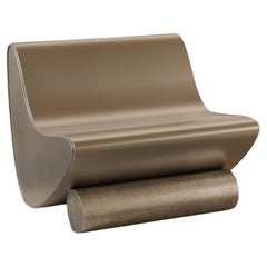 Post-Modern Silver Leather & Chrome ‘Vanguard’ Lounge Chair