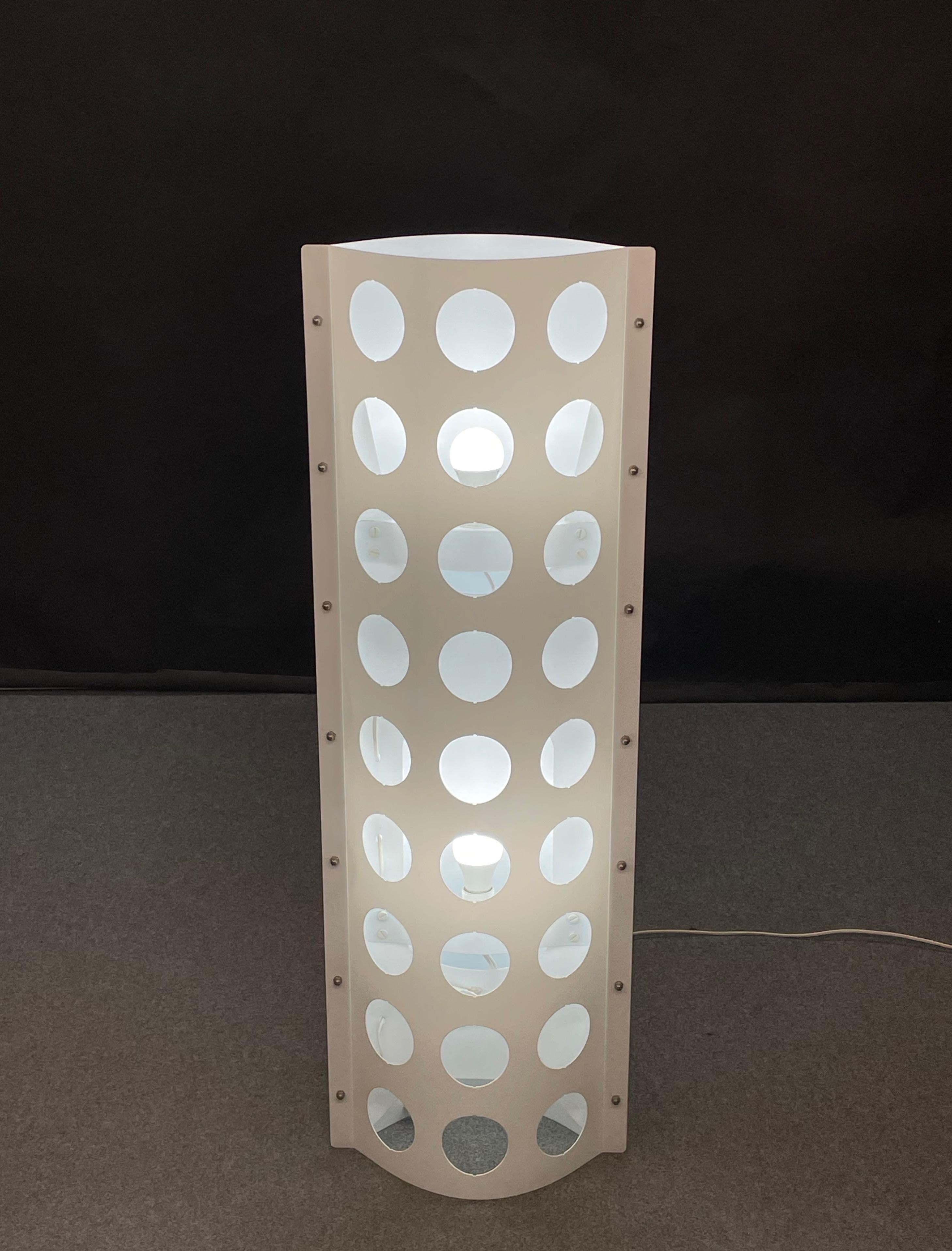 Contemporary Post-Modern Slamp Shibu White Plastic Numbered Floor Lamp, Italy, 2001 For Sale