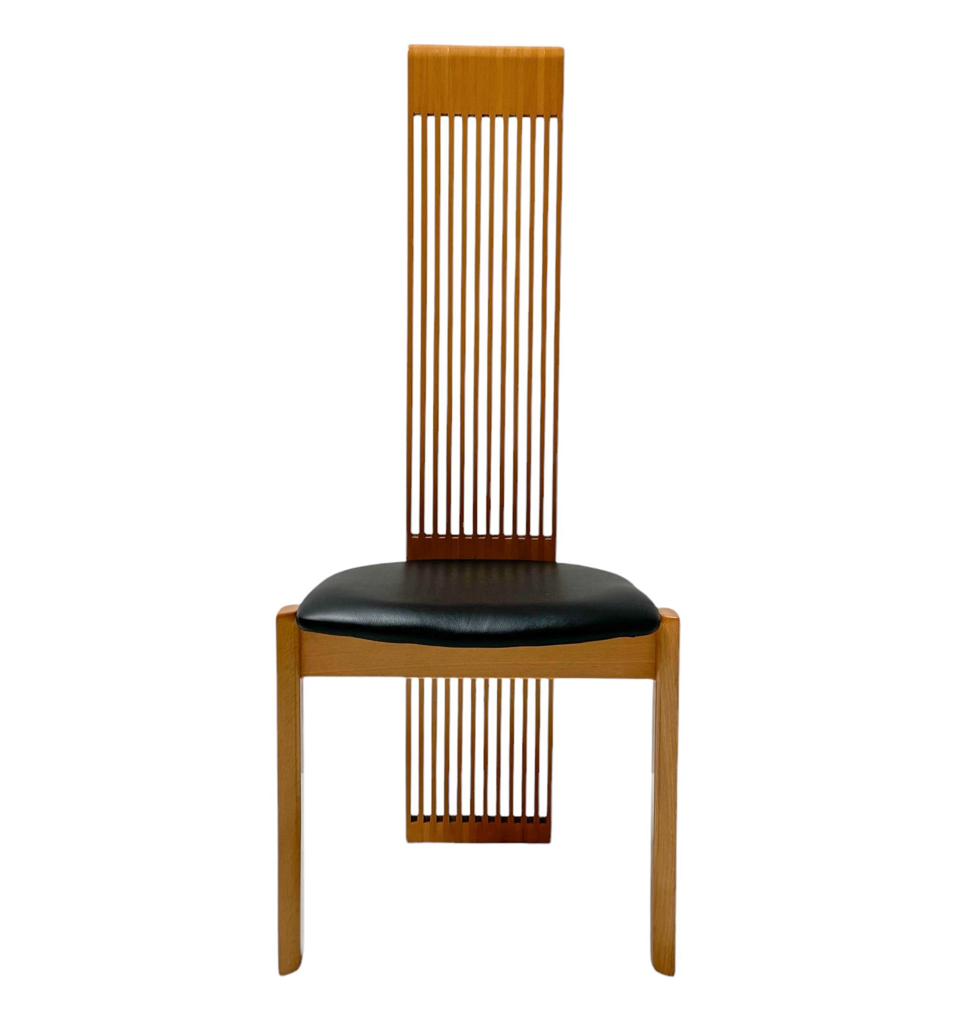 Sillas de comedor postmodernas con respaldo alto de Pietro Costantini, años 80 en venta 3
