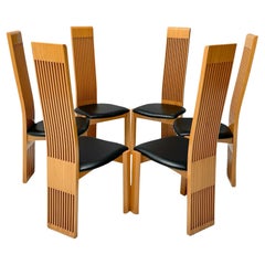 Sillas de comedor postmodernas con respaldo alto de Pietro Costantini, años 80