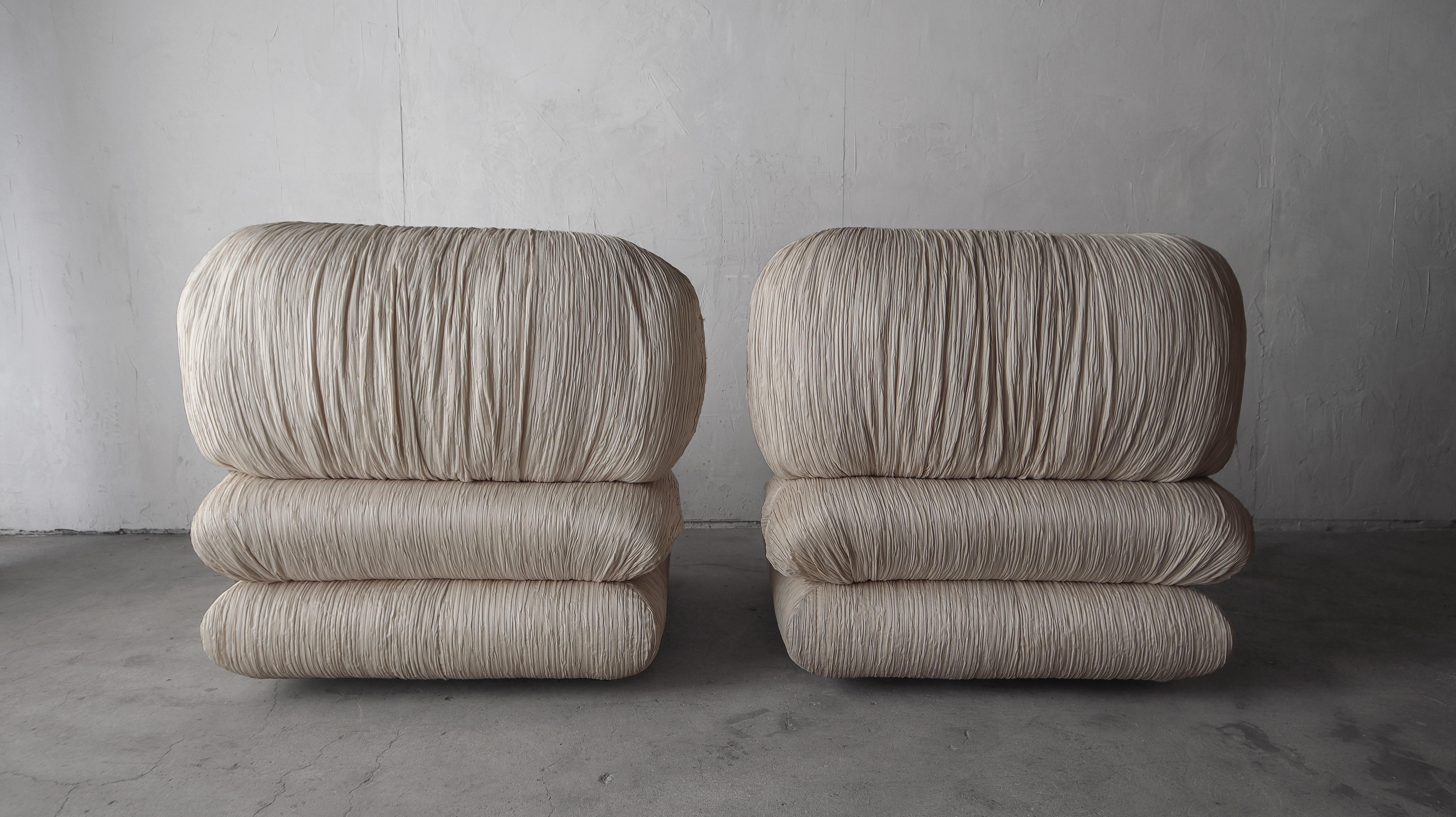 Fabric Post Modern Slipper Chairs by Steve Chase for Weiman
