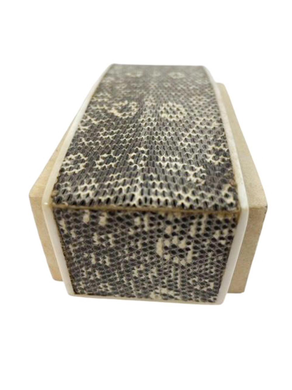 Caja postmoderna de piel de serpiente y pergamino de R & Y Augousti Paris Francés en venta