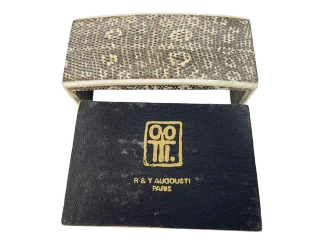 Caja postmoderna de piel de serpiente y pergamino de R & Y Augousti Paris en venta 2