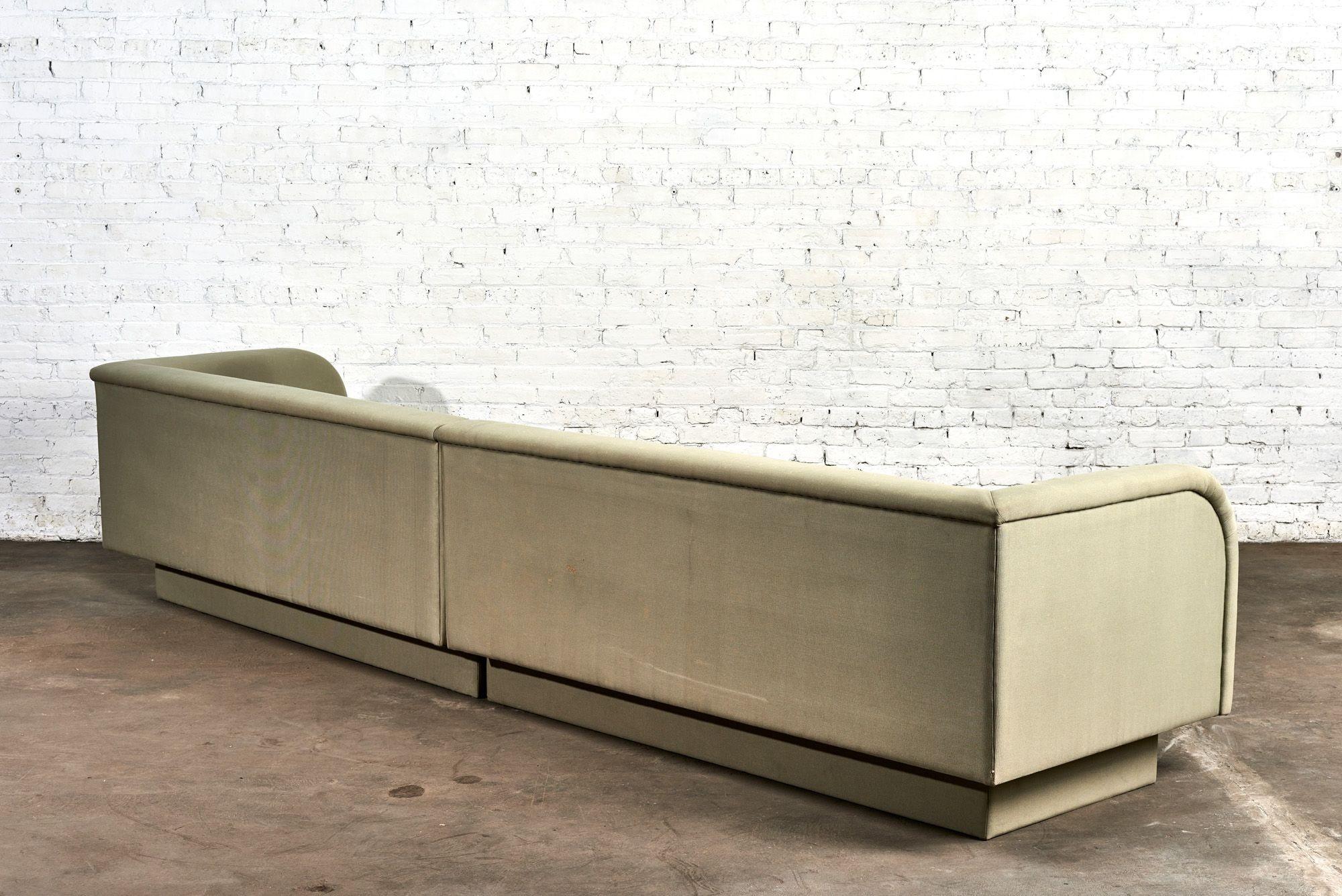 Post Modern Sofa with Plinth Base, 1980 In Good Condition In Chicago, IL