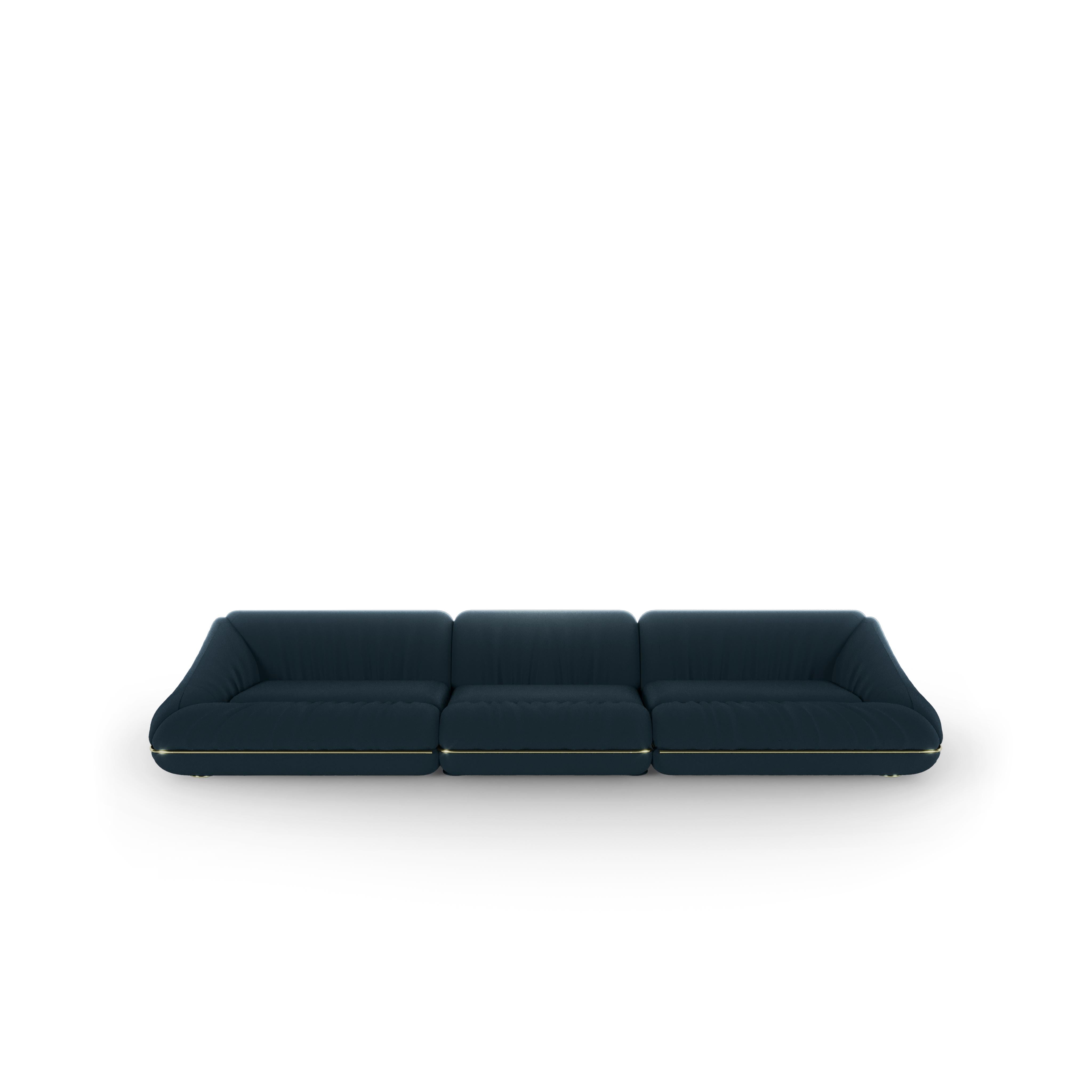 Portuguese Post-Modern Soft Upholstered Xenon U-Shape Lounge Sofa by Draga & Aurel For Sale