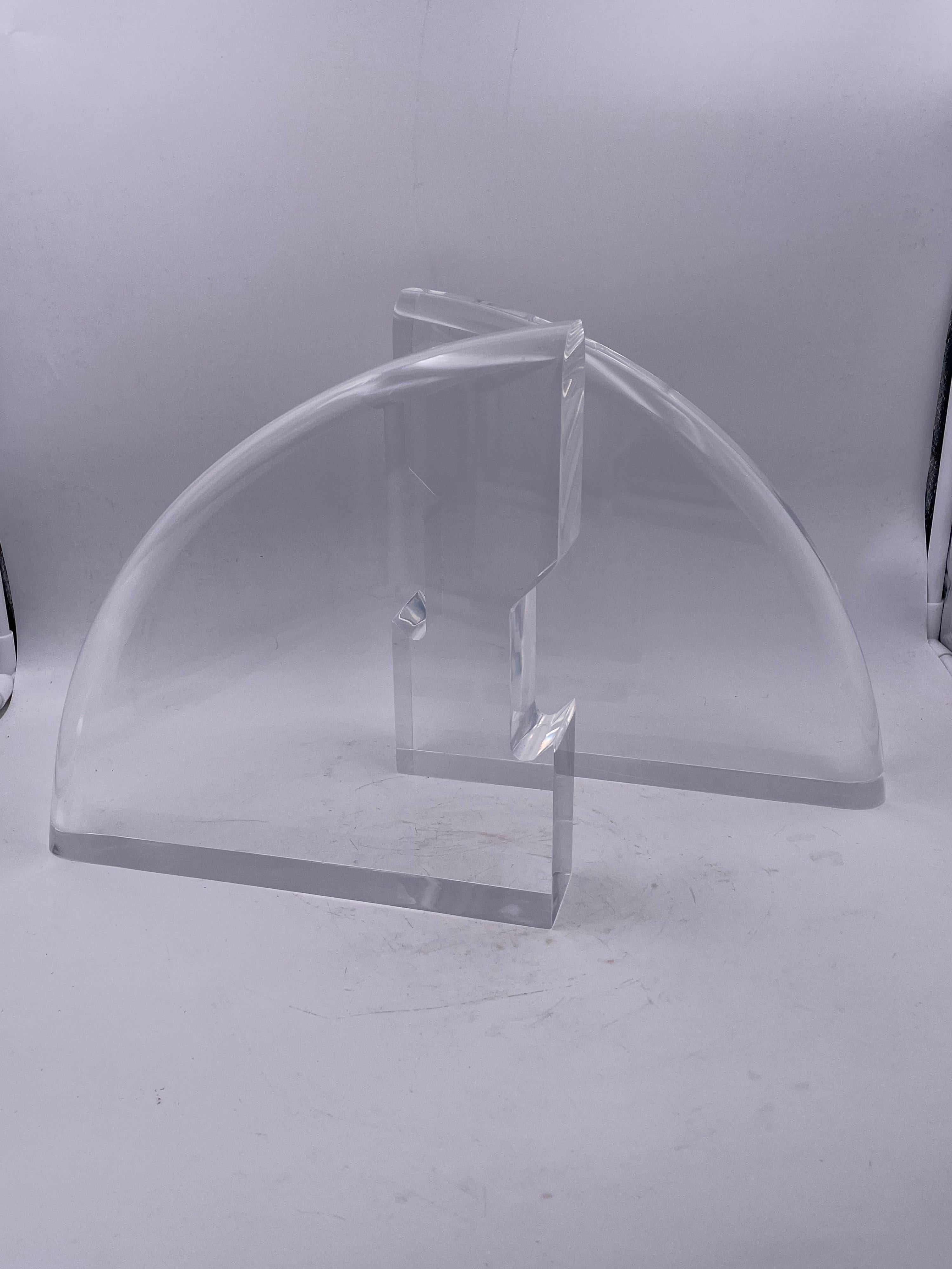 Post Modern Solid Lucite Majestic Bookends For Sale 3