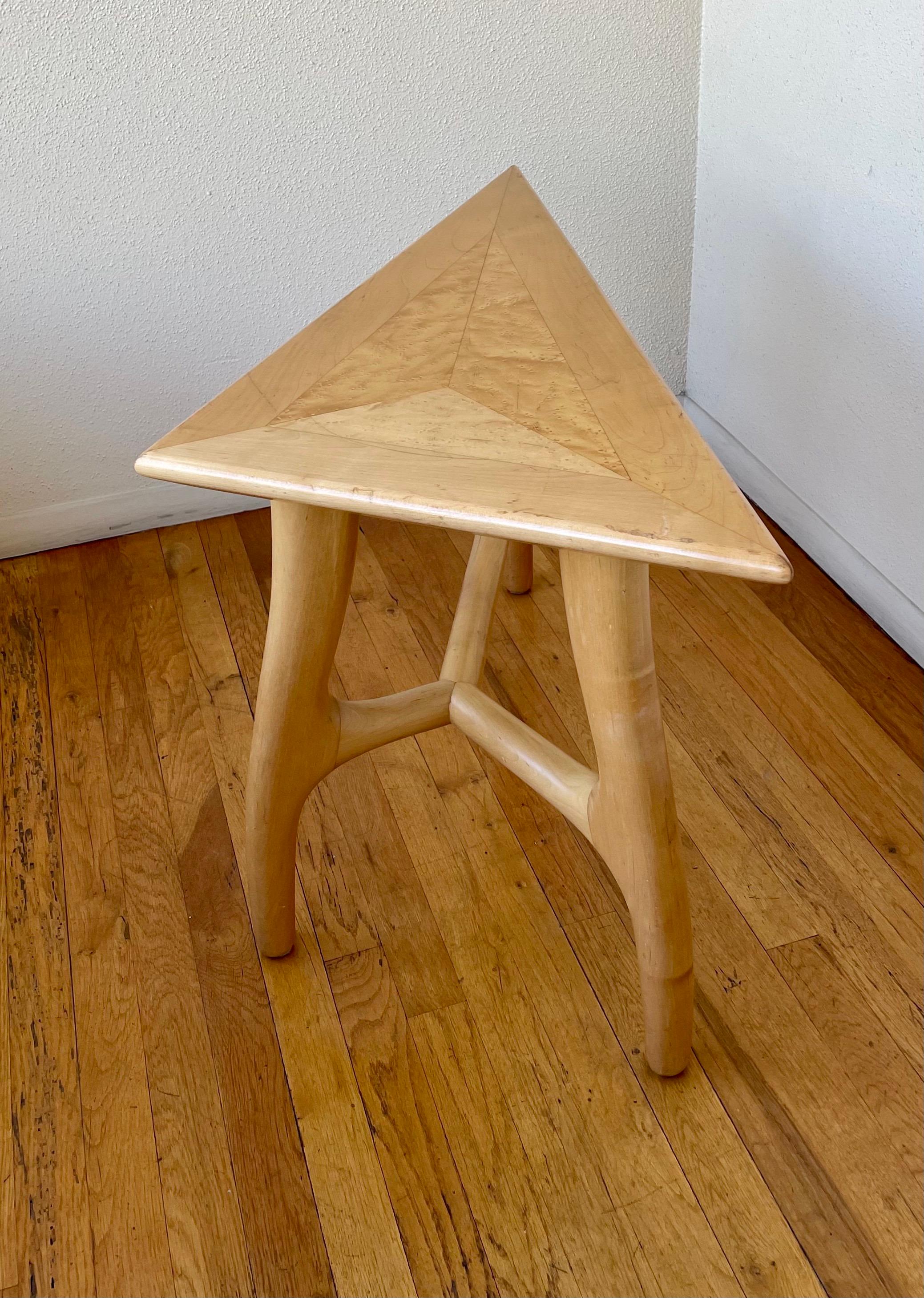 North American Post Modern Solid Maple Freeform Occasional Table Signed by David Frisk For Sale