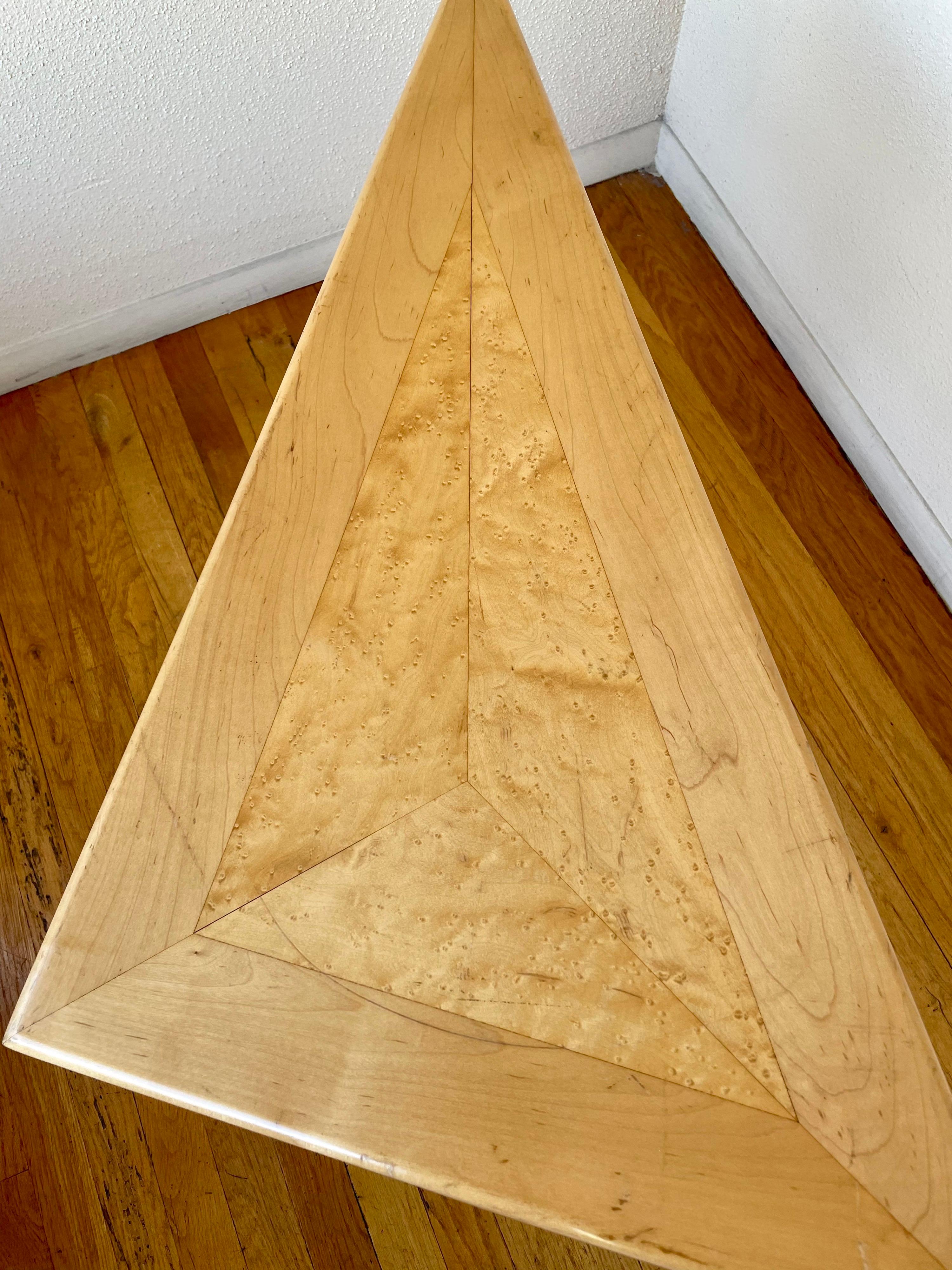 Inlay Post Modern Solid Maple Freeform Occasional Table Signed by David Frisk For Sale