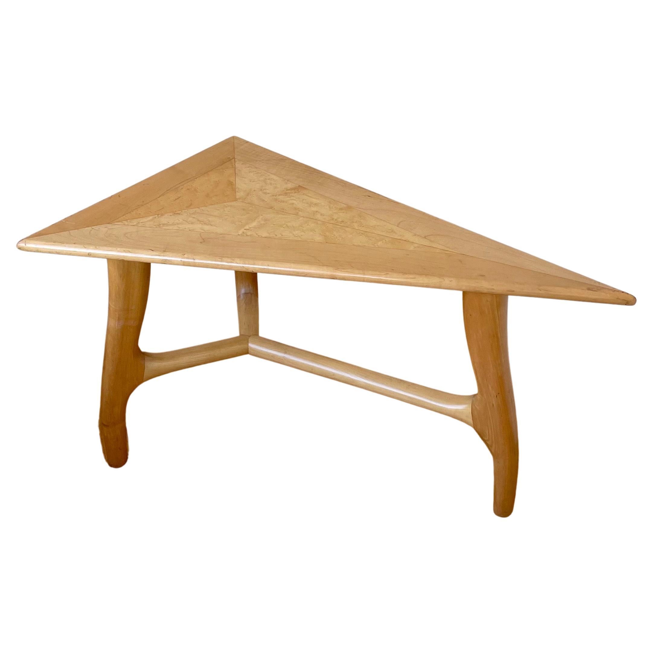 Post Modern Solid Maple Freeform Occasional Table Signed by David Frisk For Sale