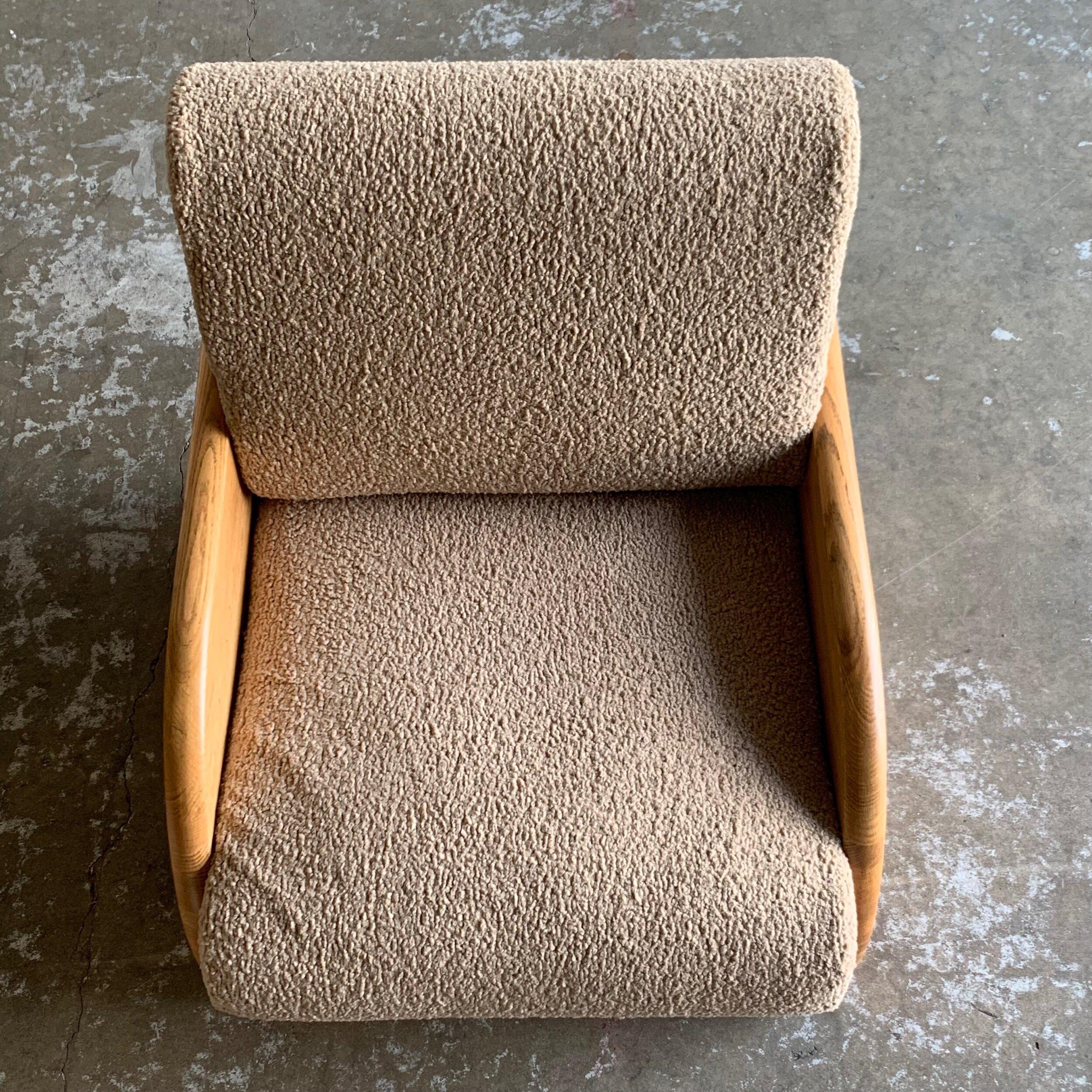 Post modern Solid oak lounge chair 4