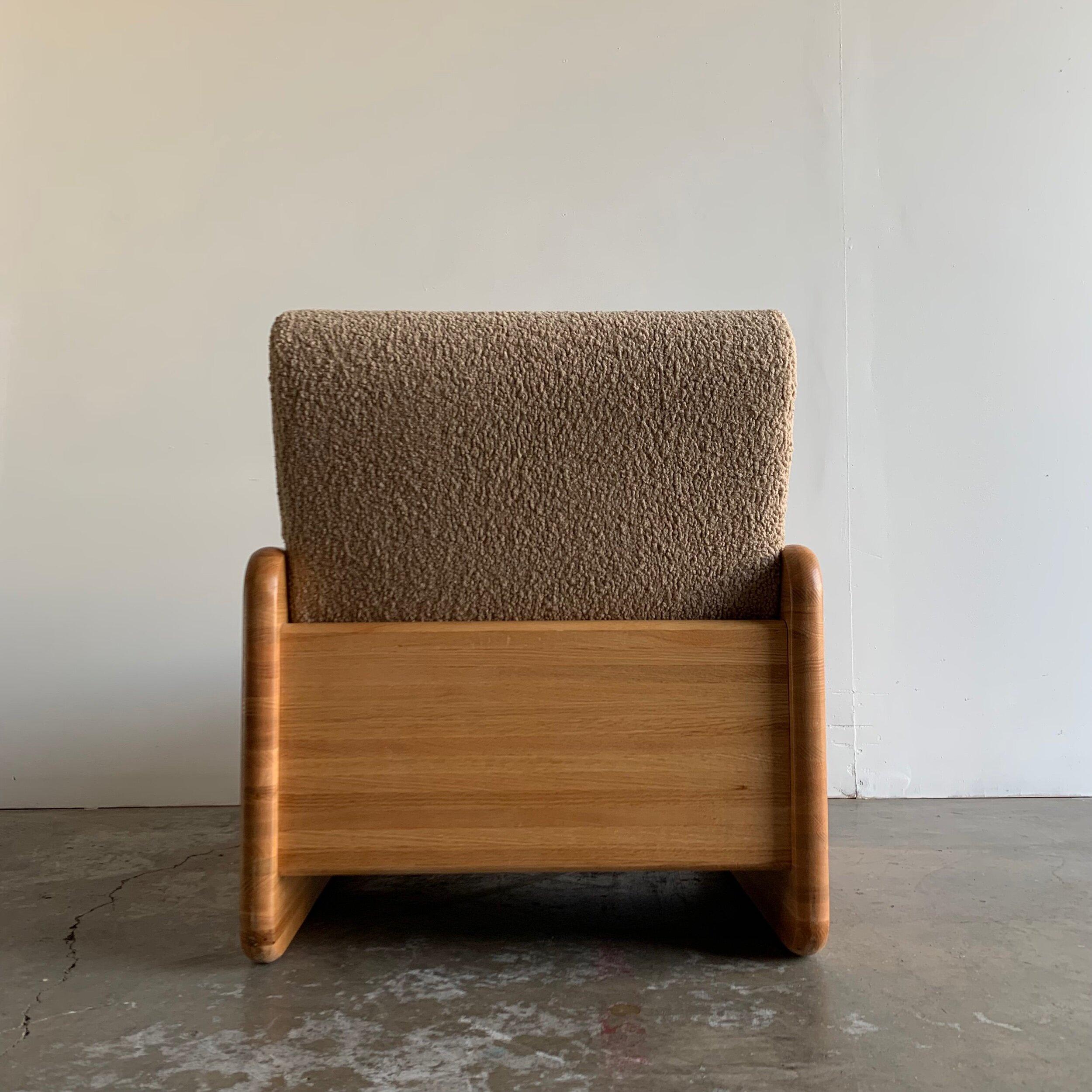 Post modern Solid oak lounge chair 5