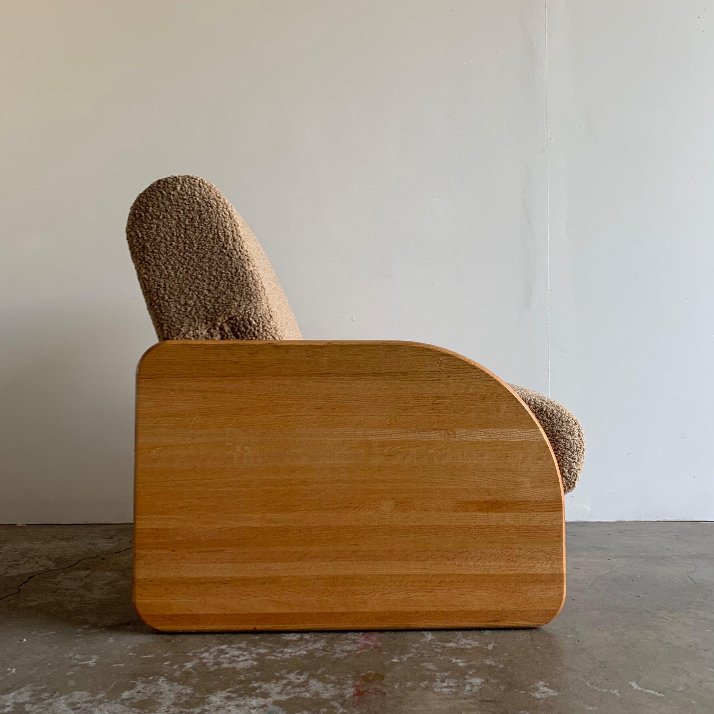 Post modern Solid oak lounge chair 6