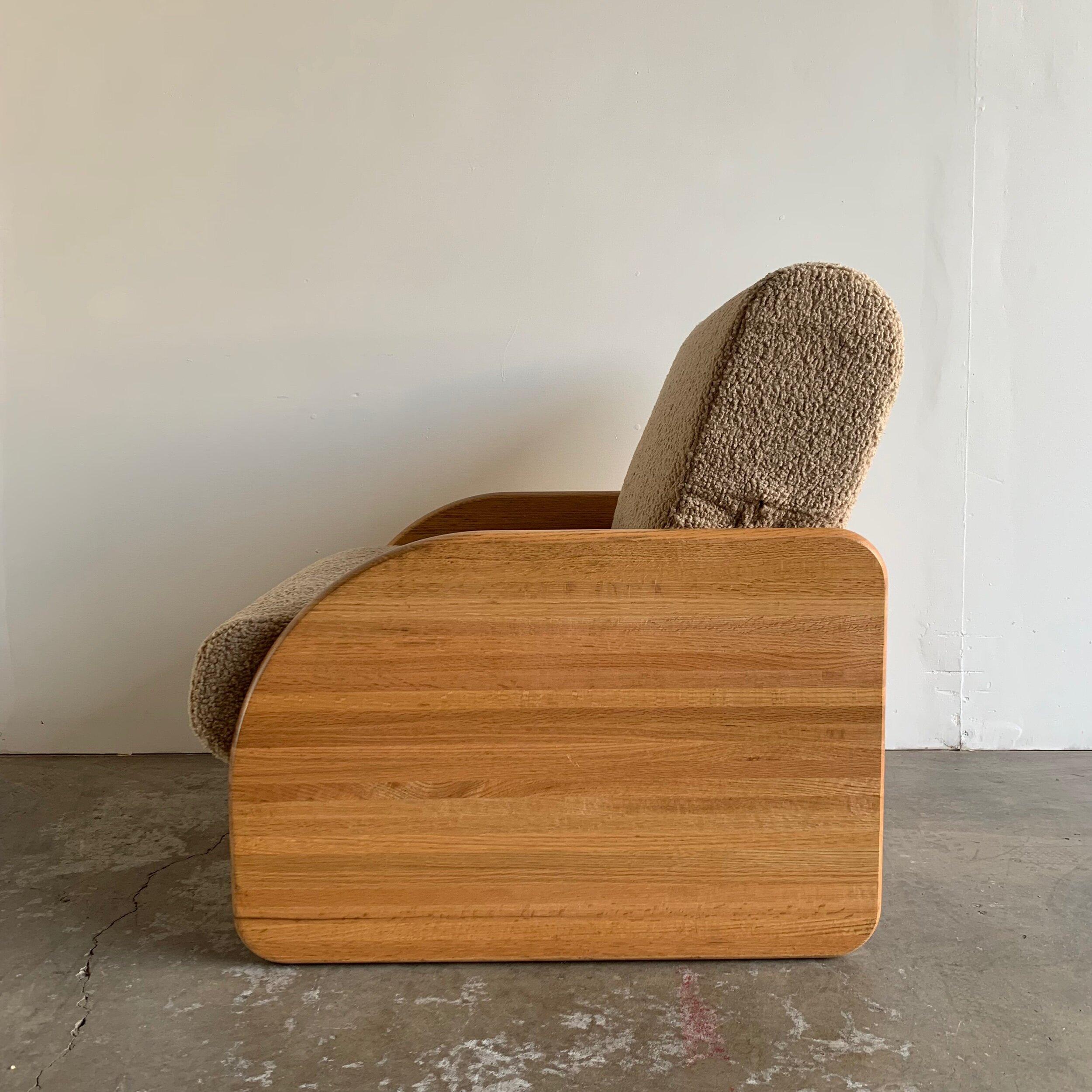Post modern Solid oak lounge chair 7