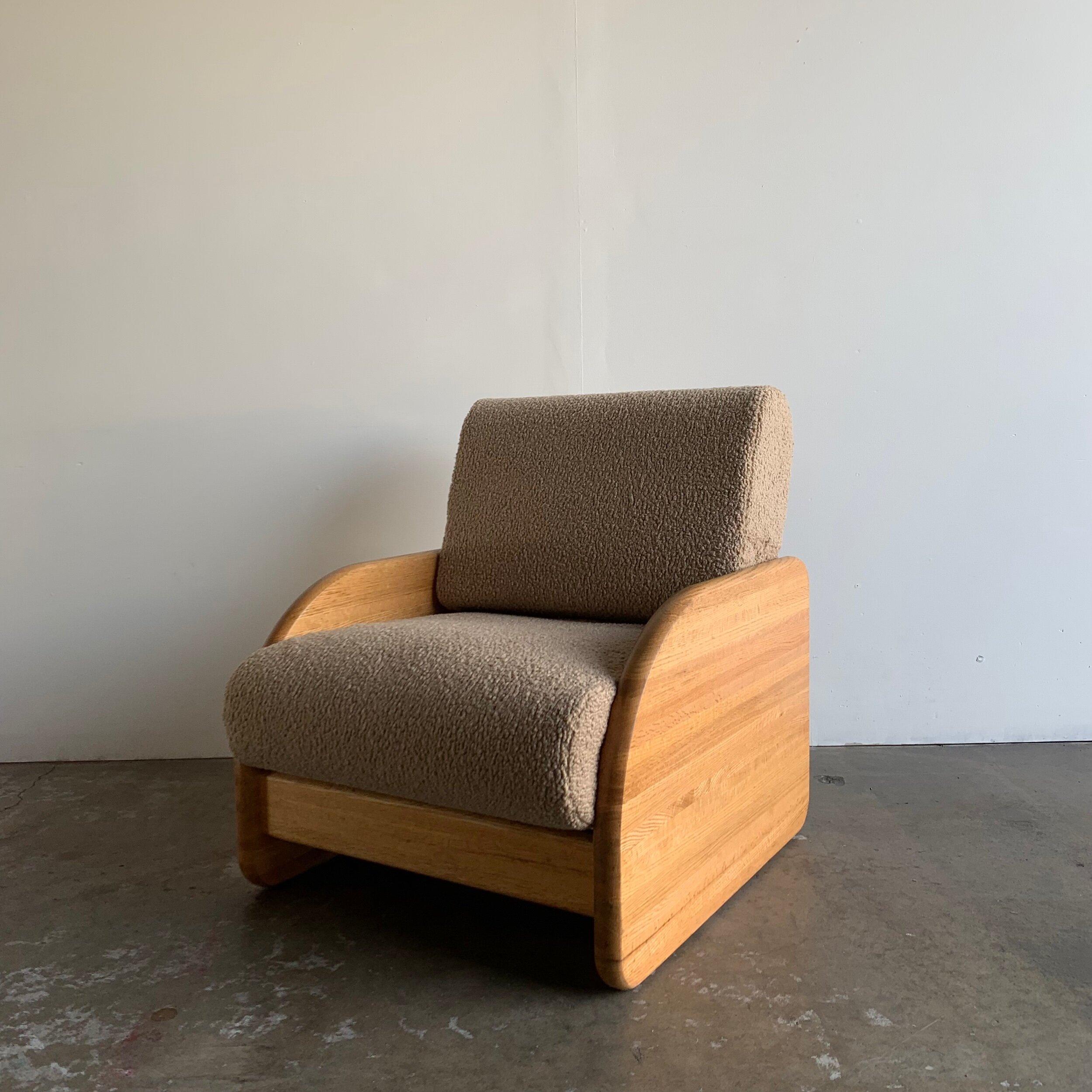 Post modern Solid oak lounge chair 8