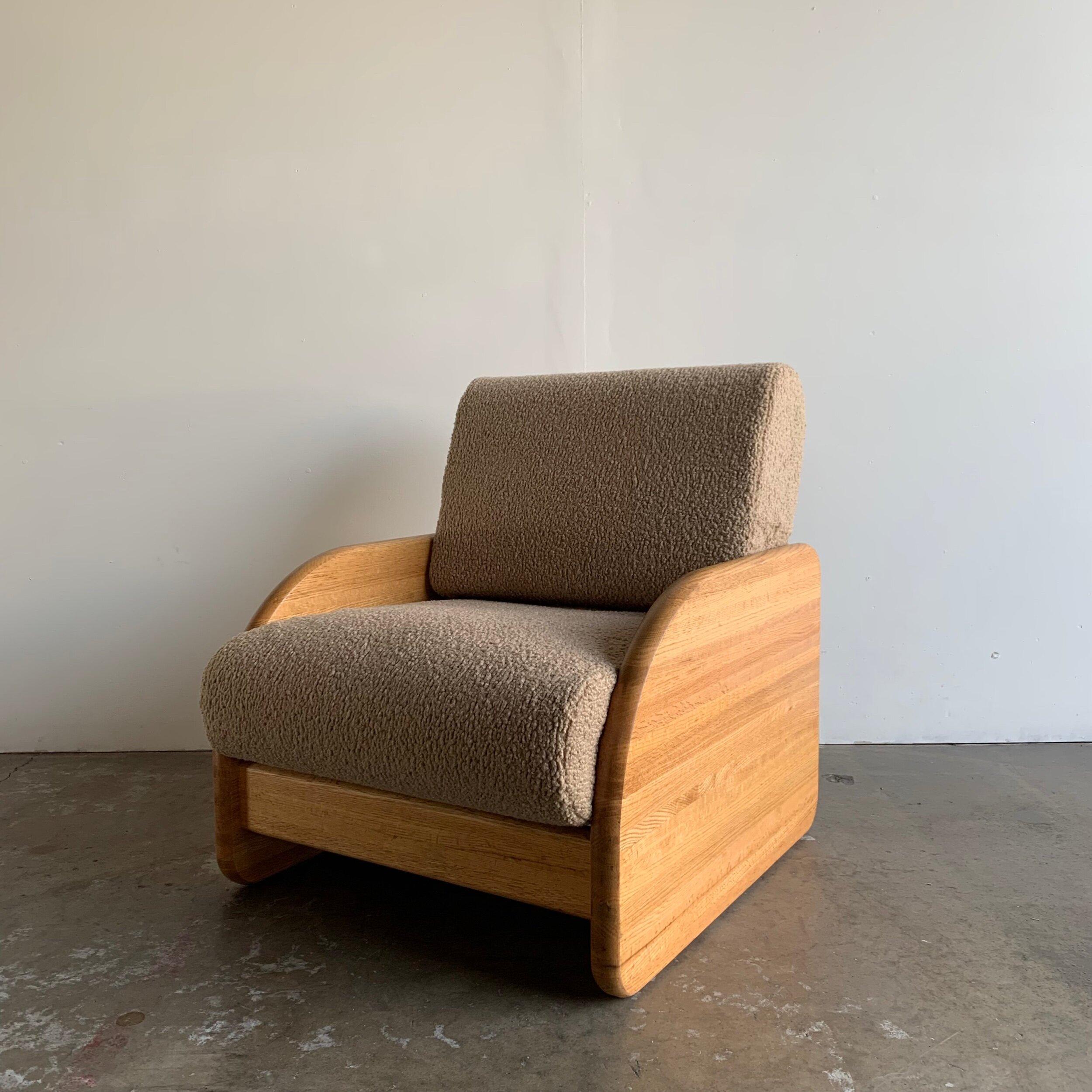 Post modern Solid oak lounge chair 9