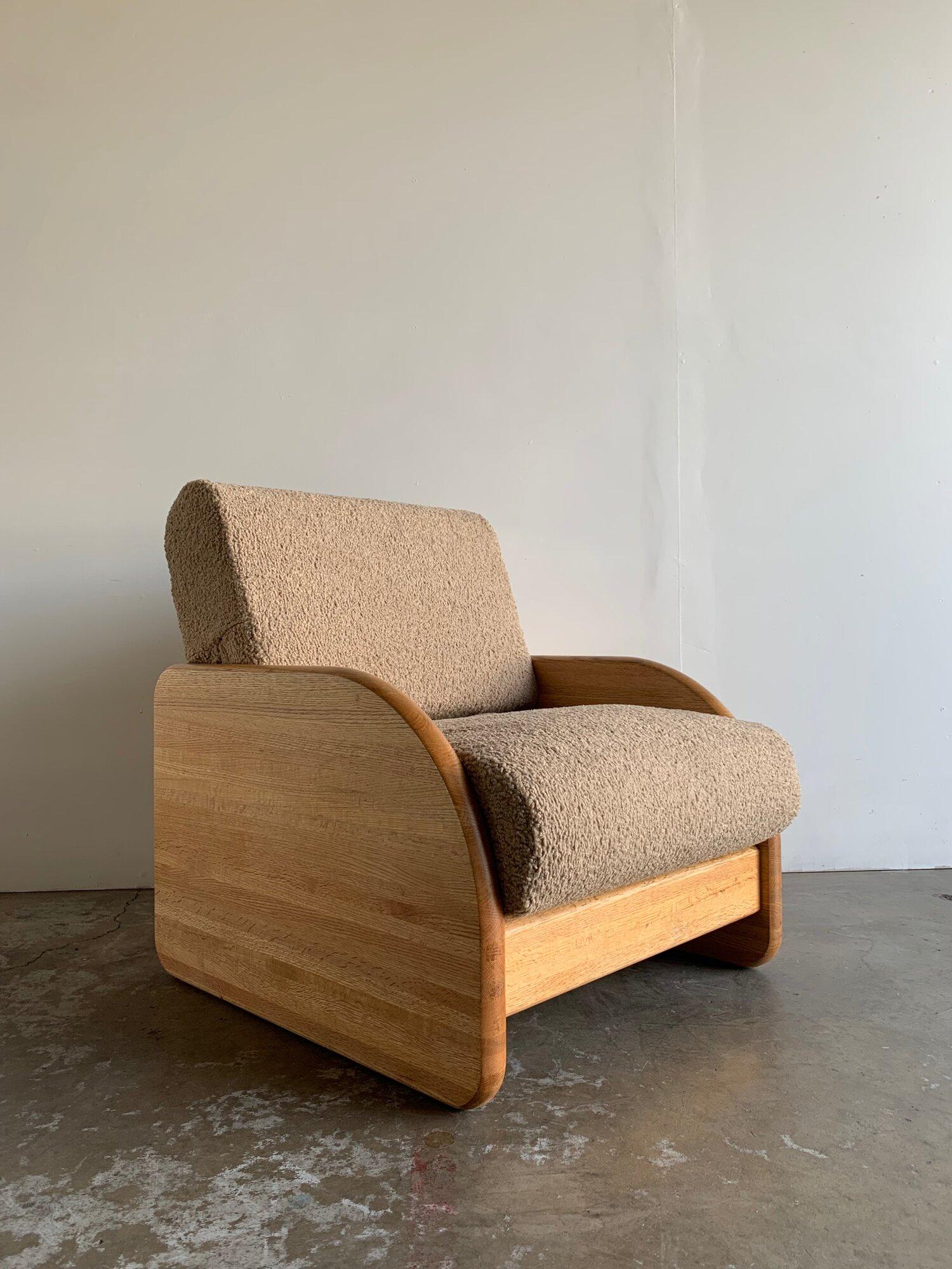Post modern Solid oak lounge chair 11
