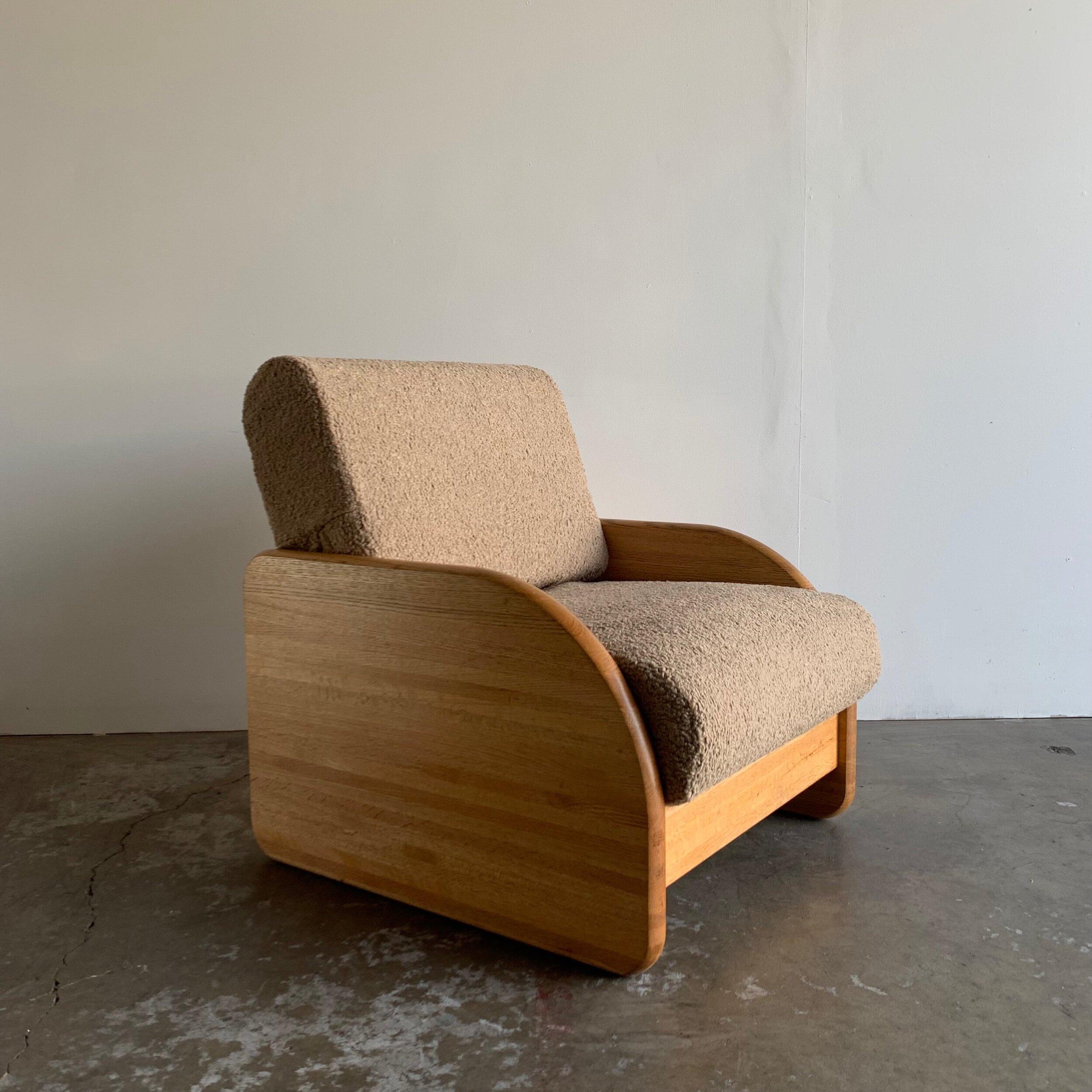 Post modern Solid oak lounge chair 12