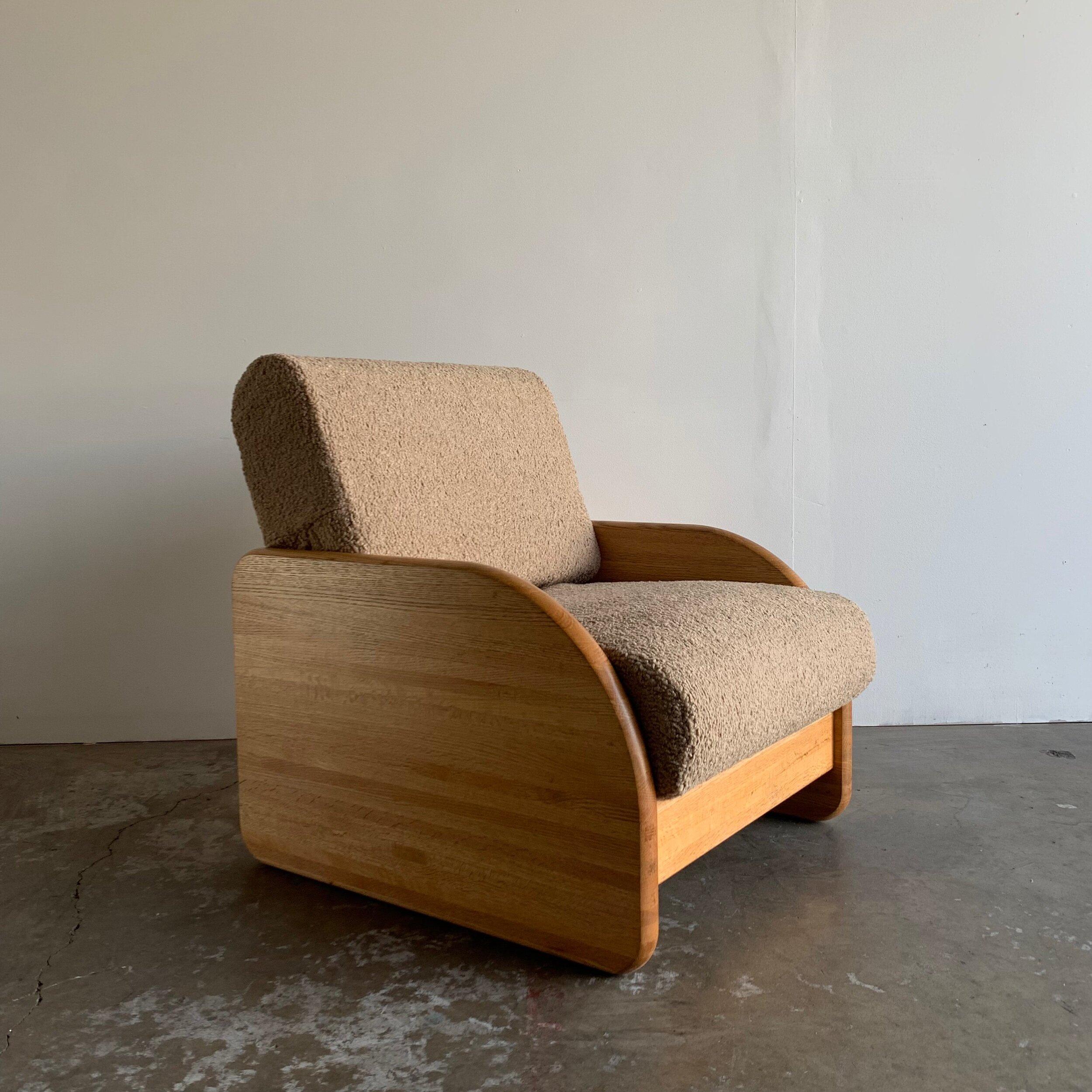 Post modern Solid oak lounge chair 13