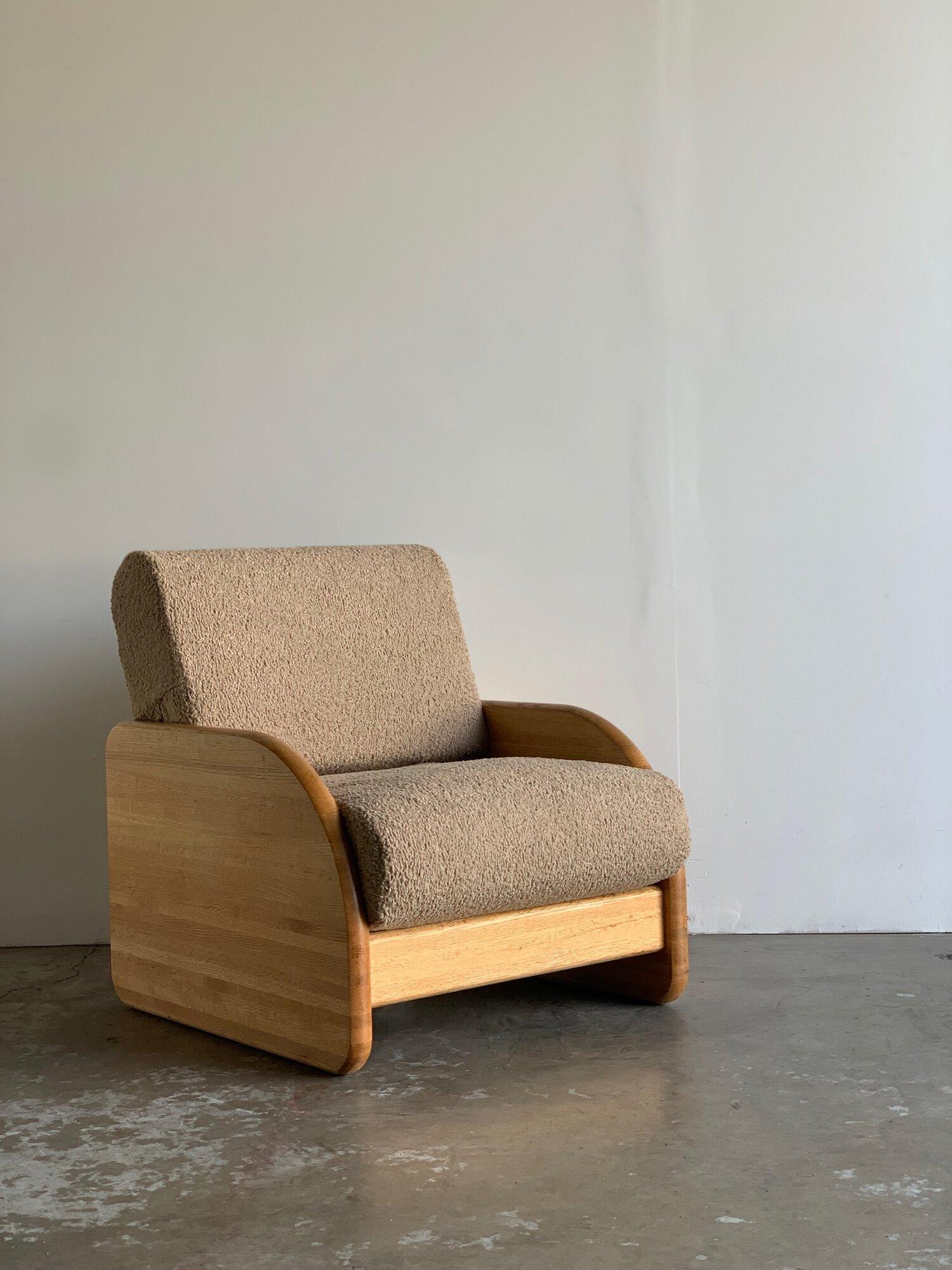 Post modern Solid oak lounge chair 14