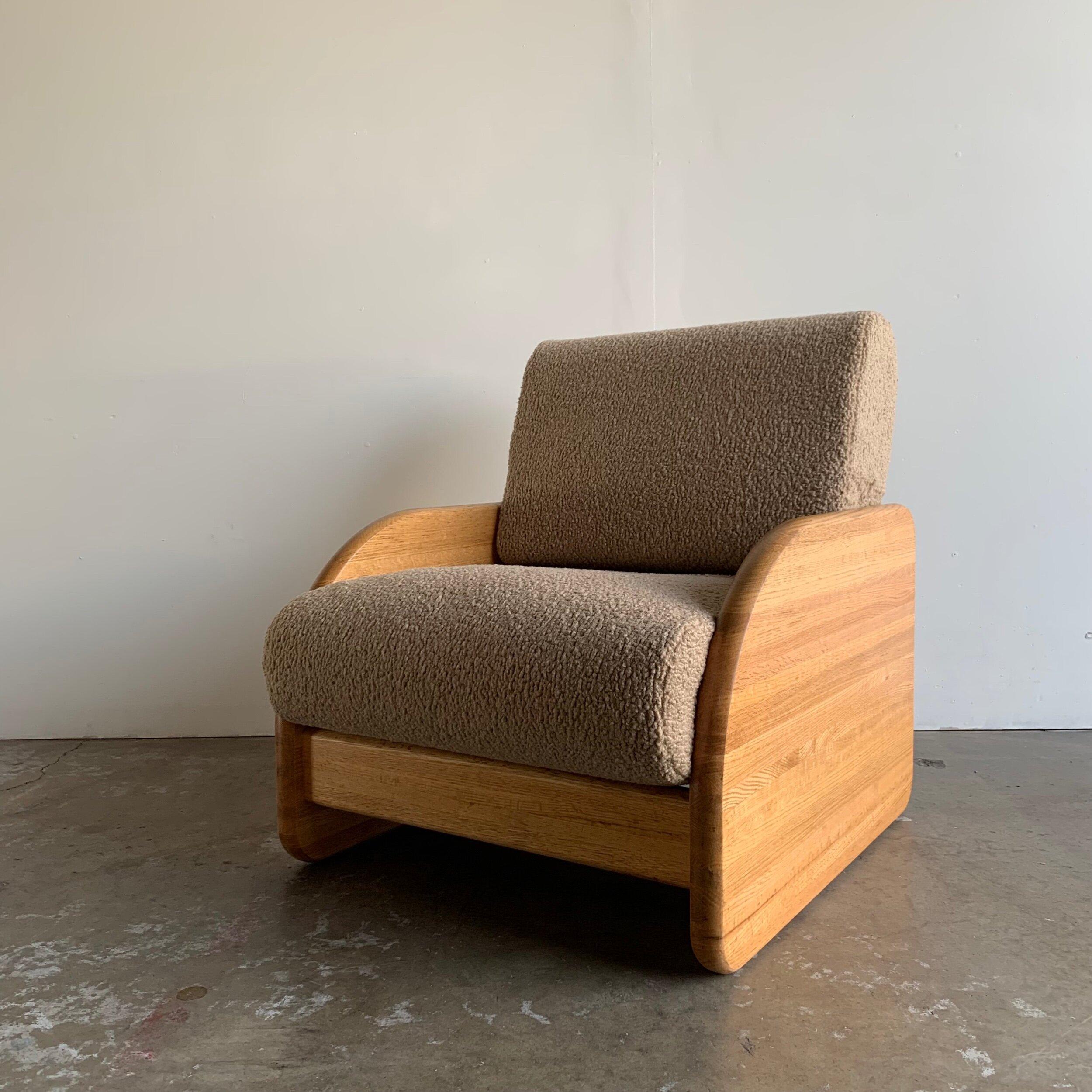 Late 20th Century Post modern Solid oak lounge chair