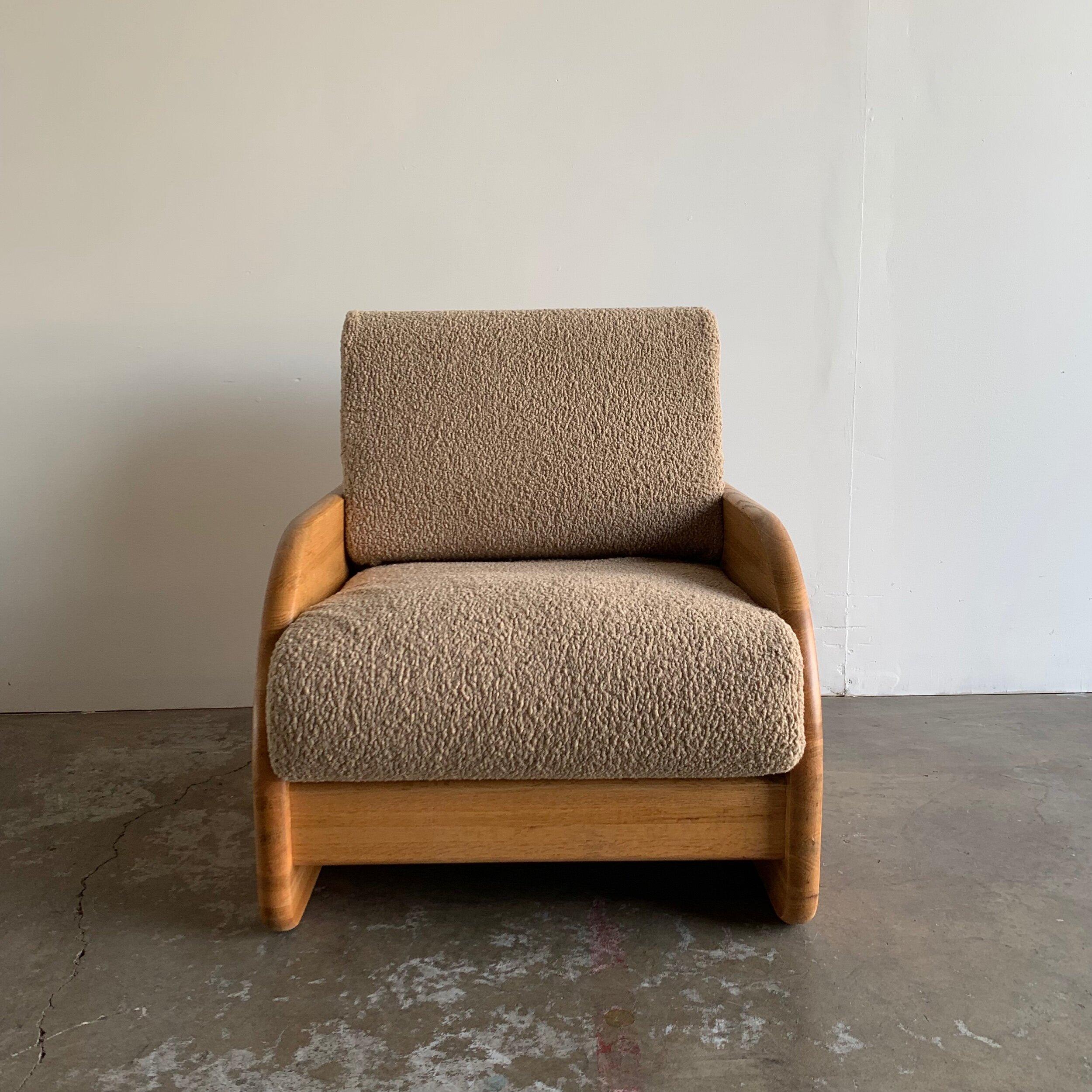 Post modern Solid oak lounge chair 2