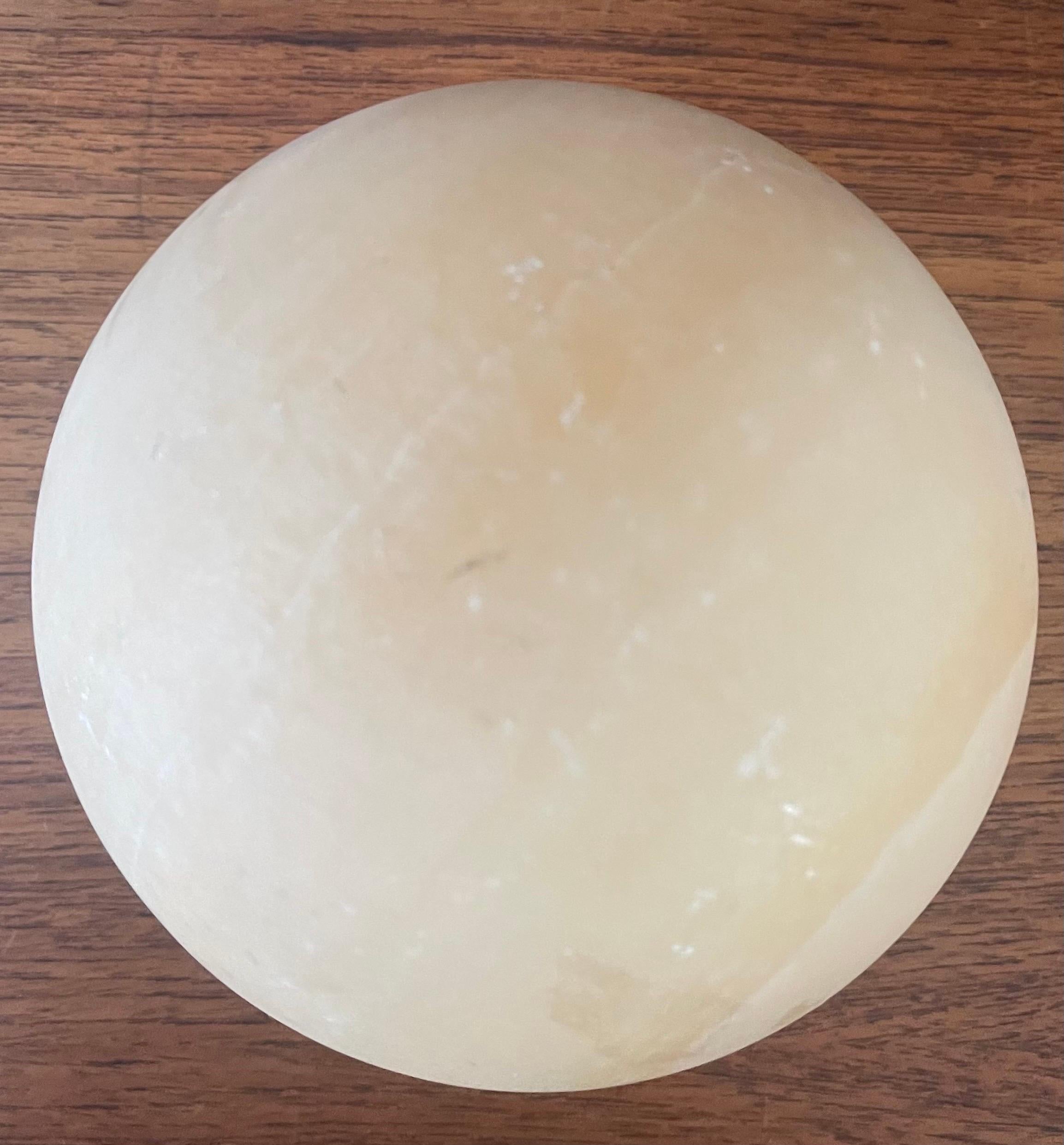Post-Modern Solid Travertine Sphere on Lucite Base For Sale 4