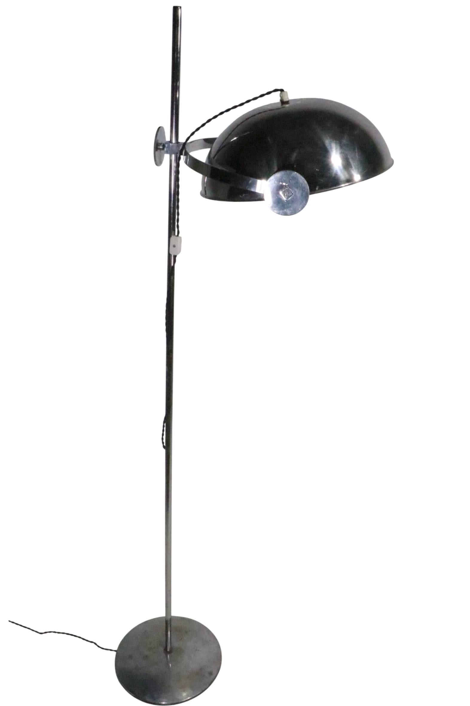 Post Modern Space Age Adjustable Chrome Floor Lamp c. 1960/70's For Sale 6