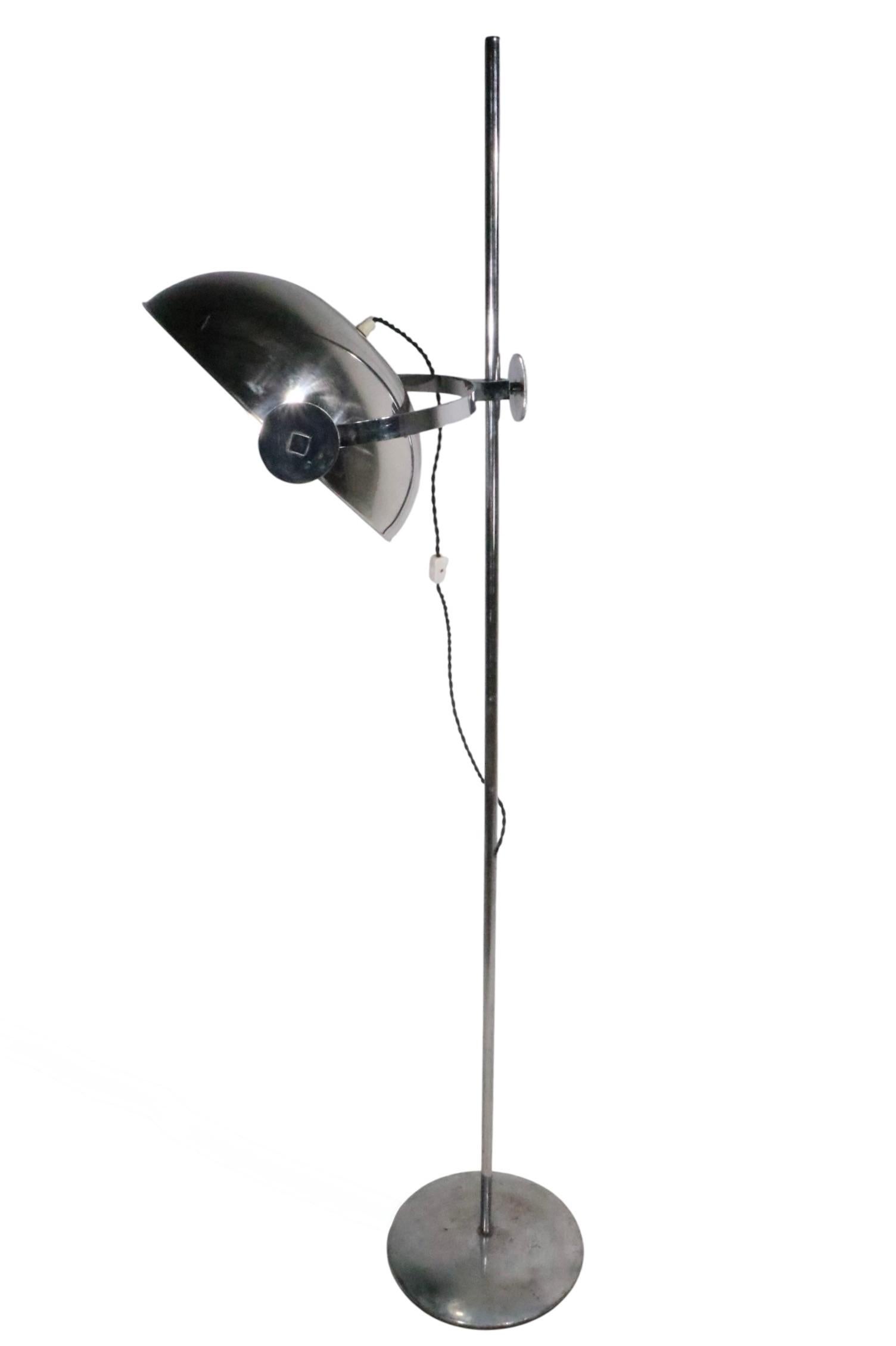 Post Modern Space Age Adjustable Chrome Floor Lamp c. 1960/70's For Sale 7