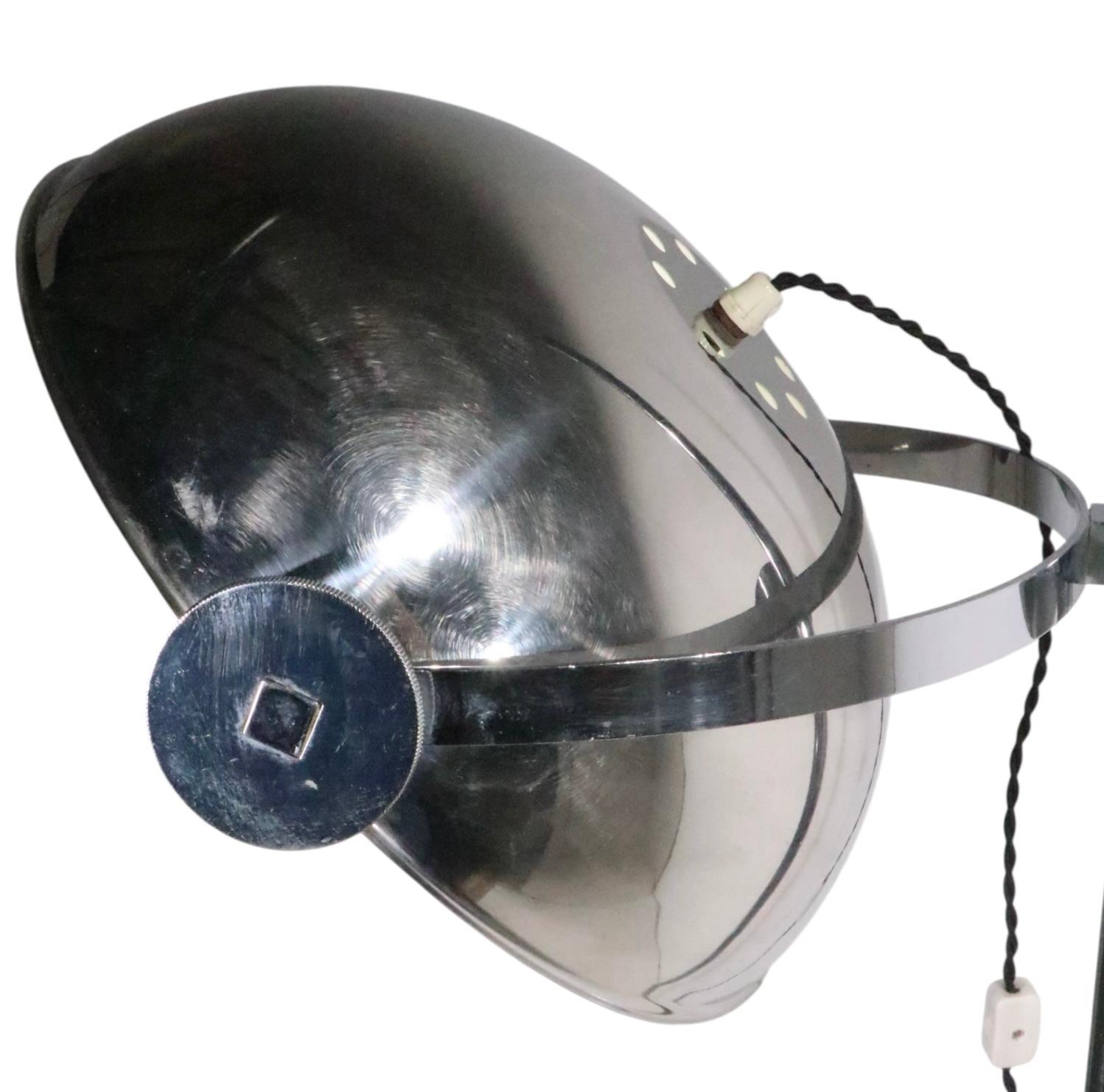Post Modern Space Age Adjustable Chrome Floor Lamp c. 1960/70's For Sale 8