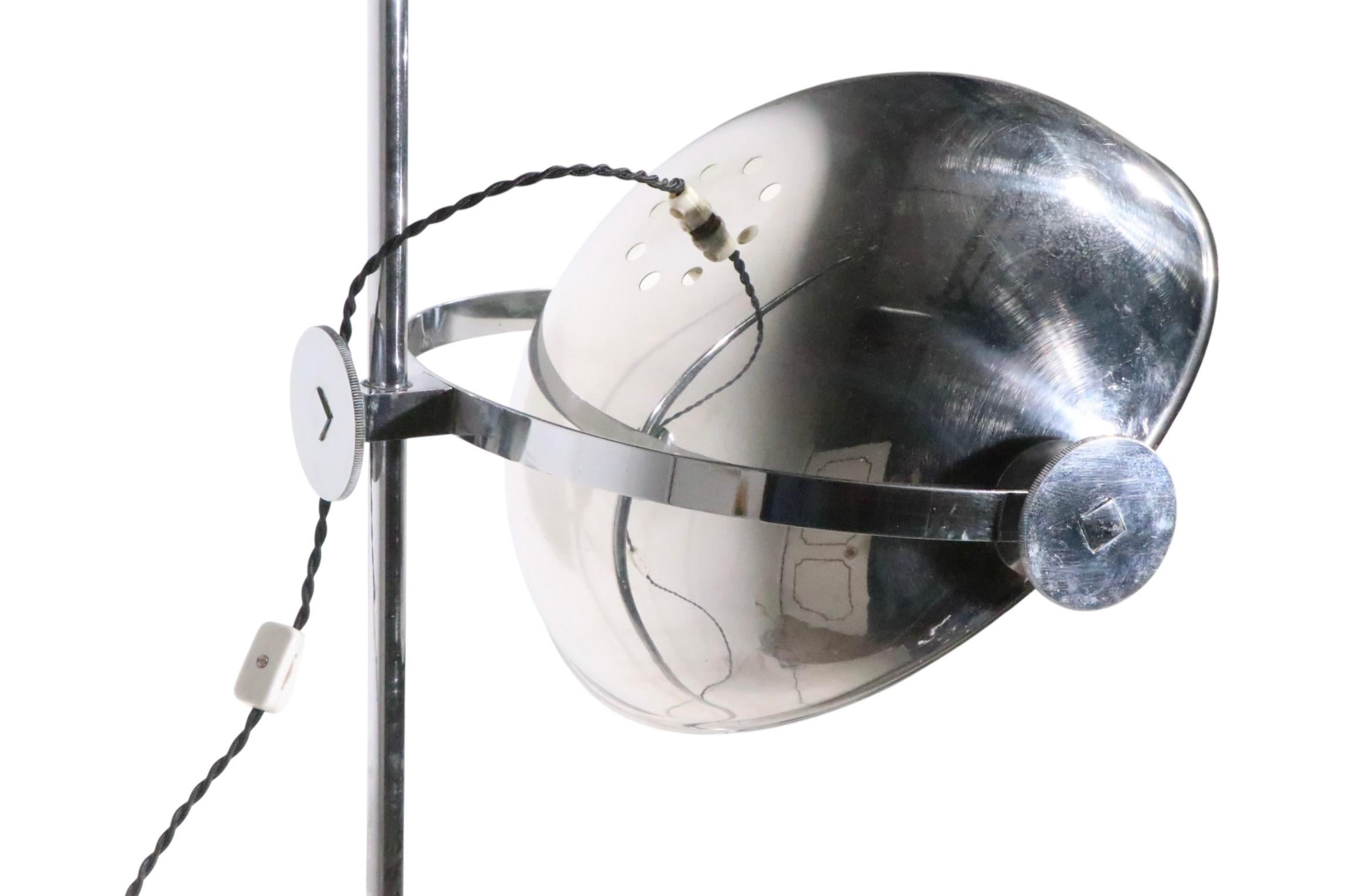 Post Modern Space Age Adjustable Chrome Floor Lamp c. 1960/70's For Sale 10