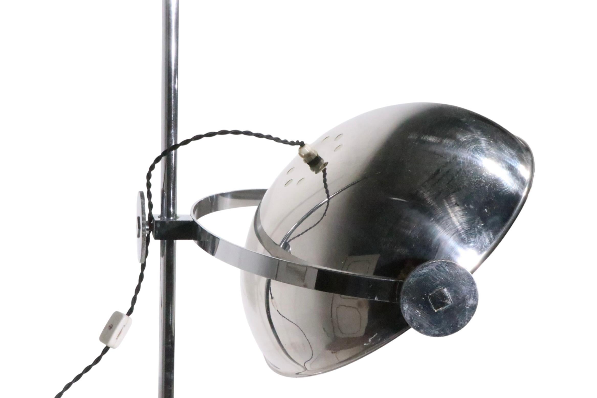 Post Modern Space Age Adjustable Chrome Floor Lamp c. 1960/70's For Sale 11