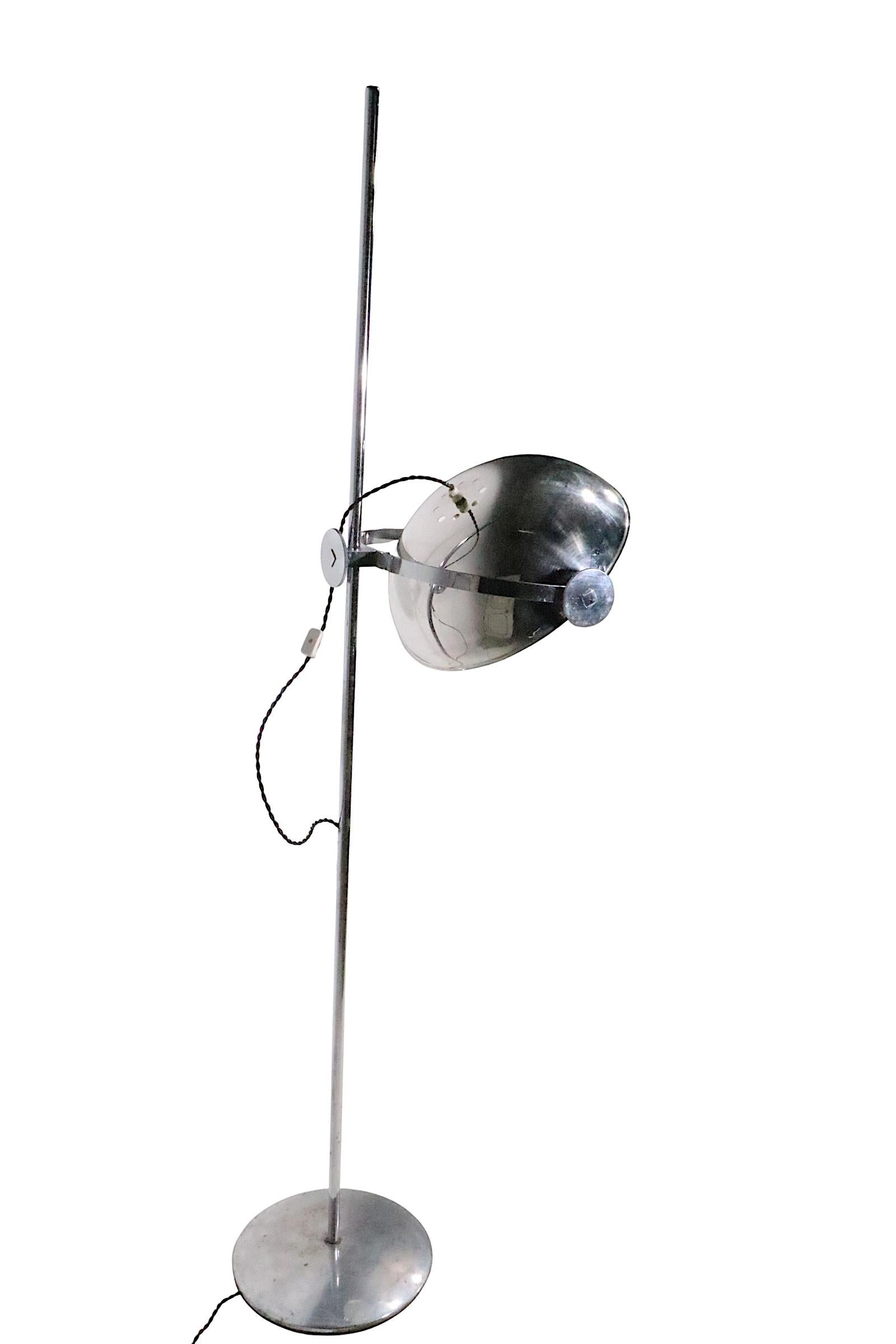 Post Modern Space Age Adjustable Chrome Floor Lamp c. 1960/70's For Sale 2
