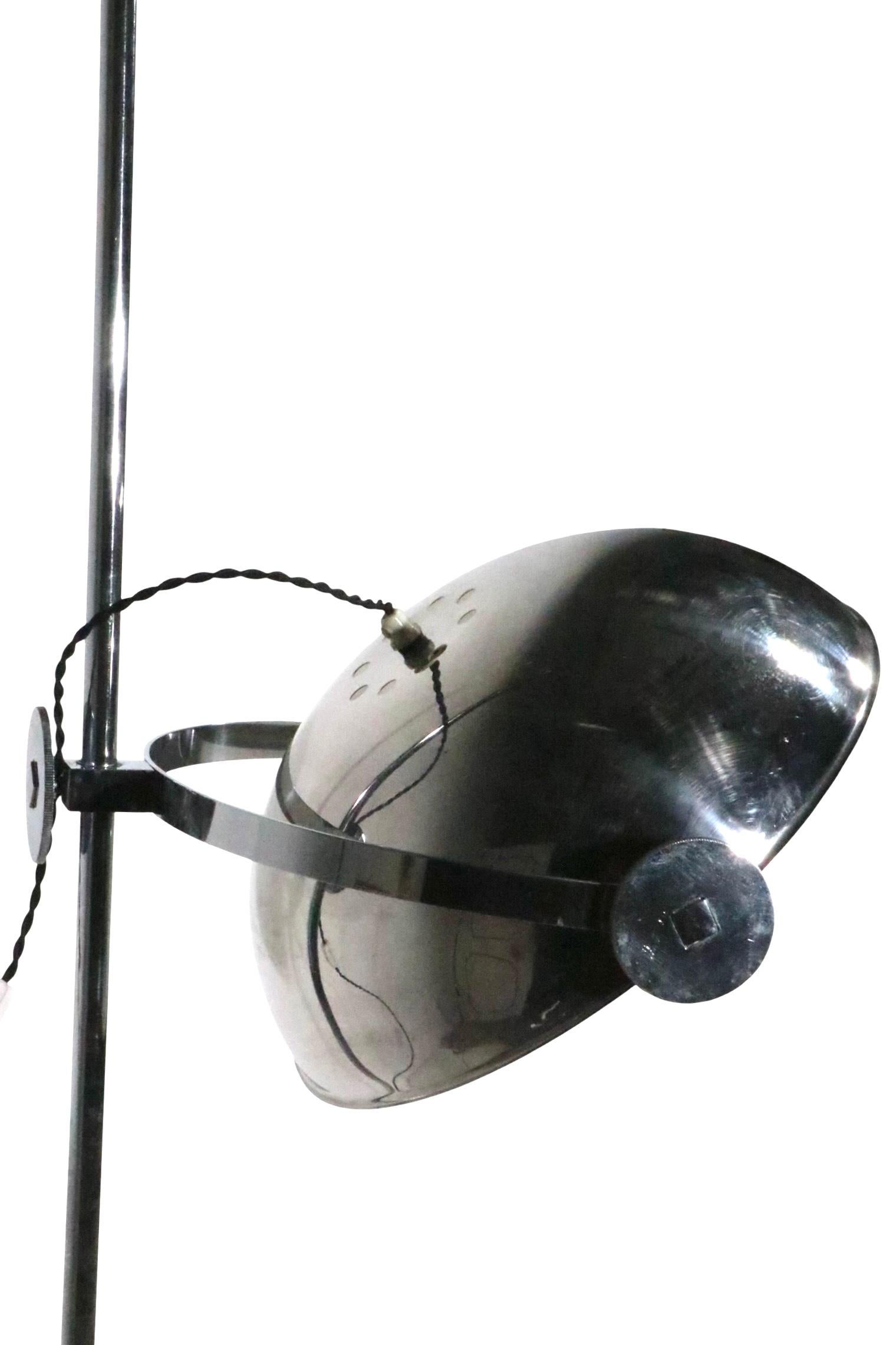 Post Modern Space Age Adjustable Chrome Floor Lamp c. 1960/70's For Sale 3